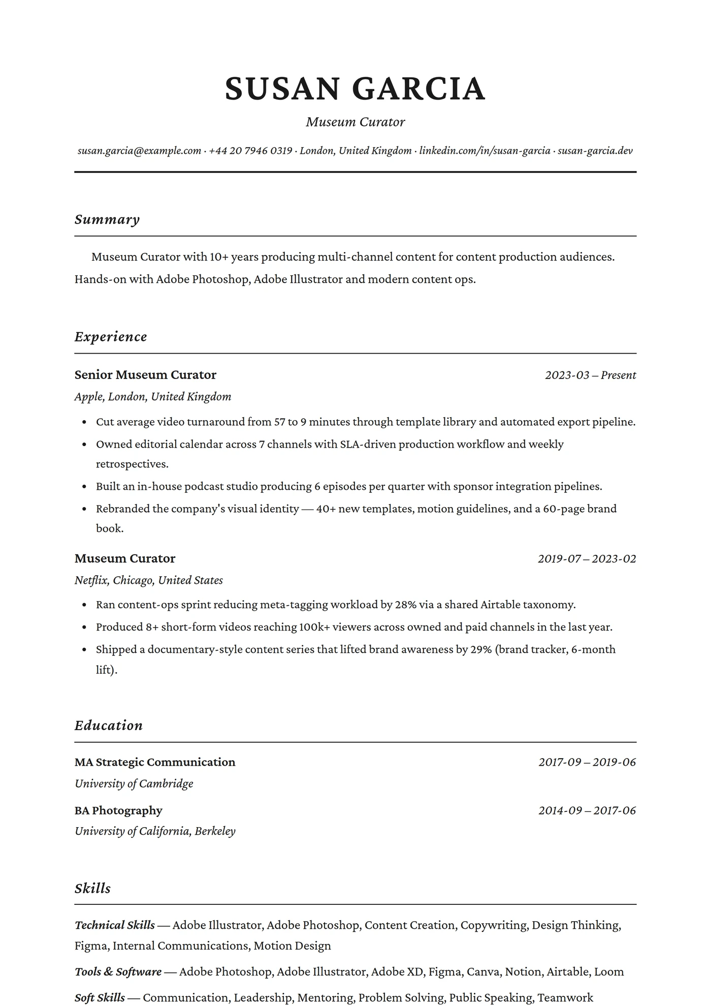 Classic Letterhead — CV templates