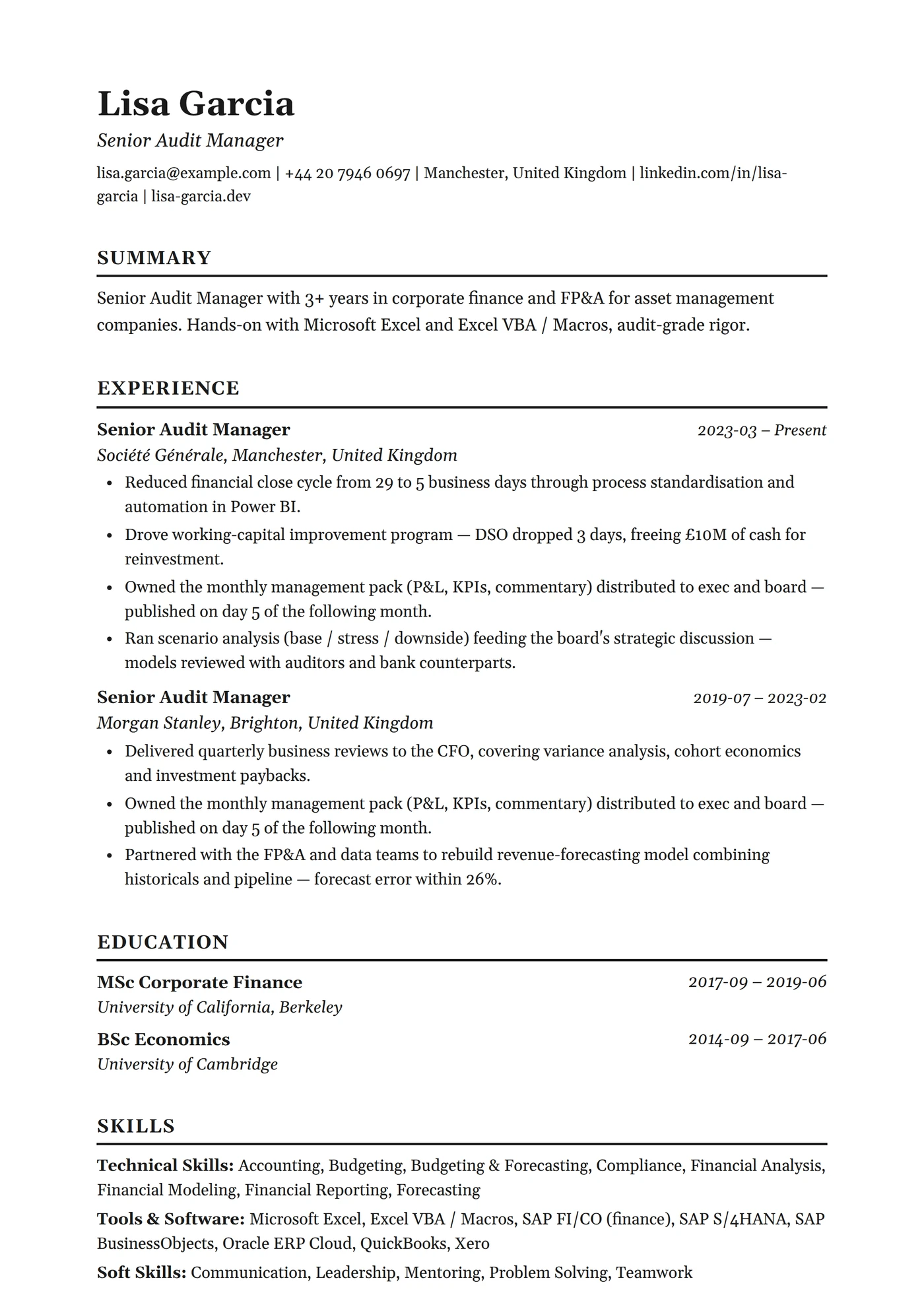 Classic Traditional — CV templates