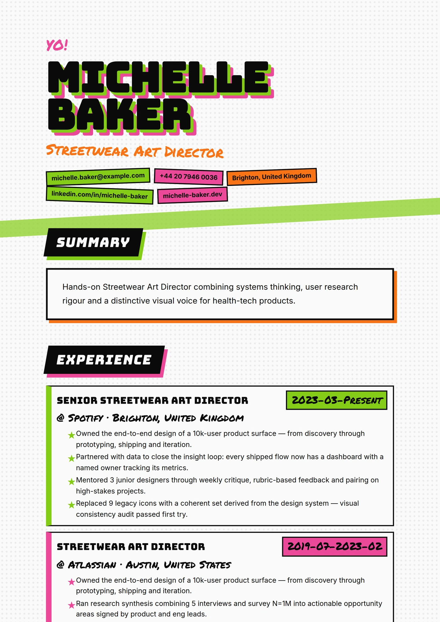 Skater Zine — CV templates