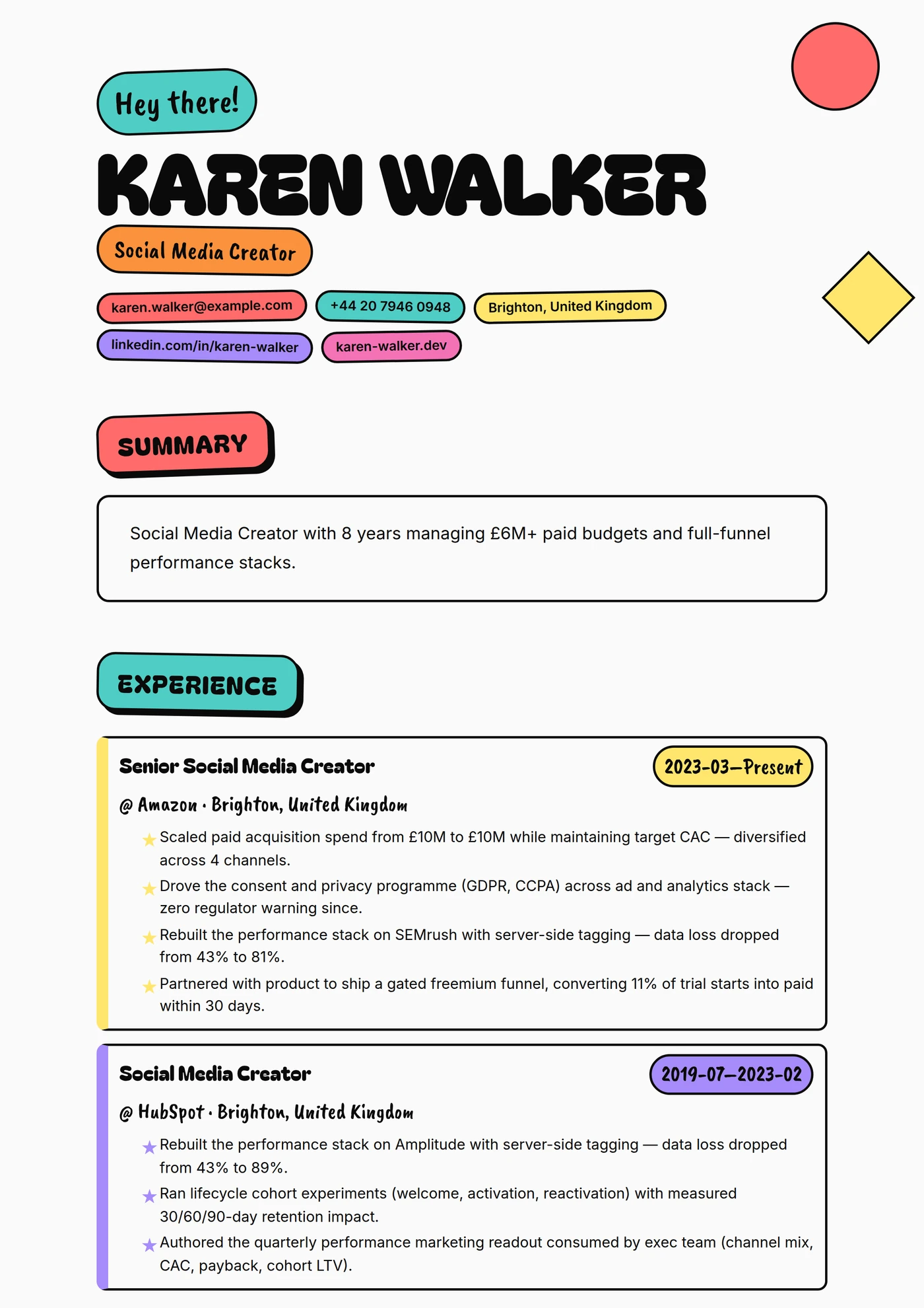Sticker Pack — CV templates