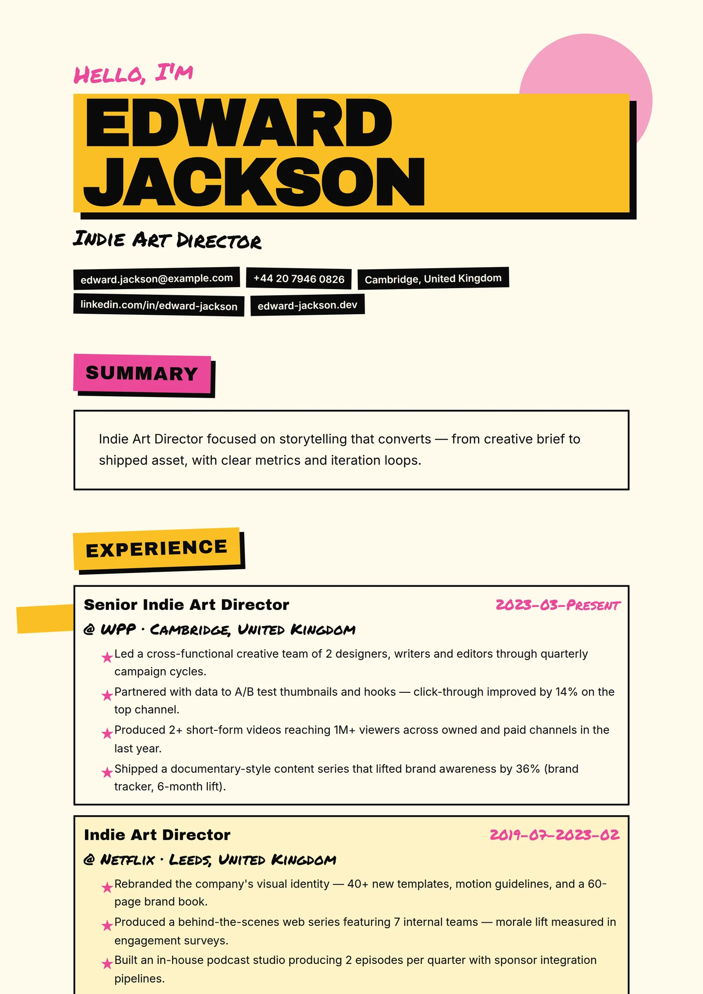 Zine Cutout — CV templates