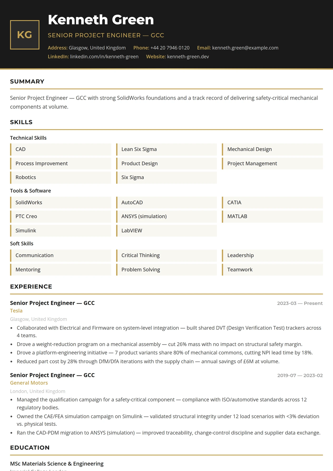 Dubai — CV templates