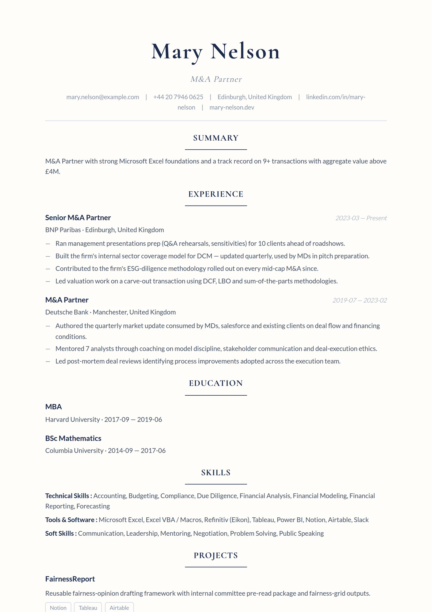 Elegant Serif — CV templates