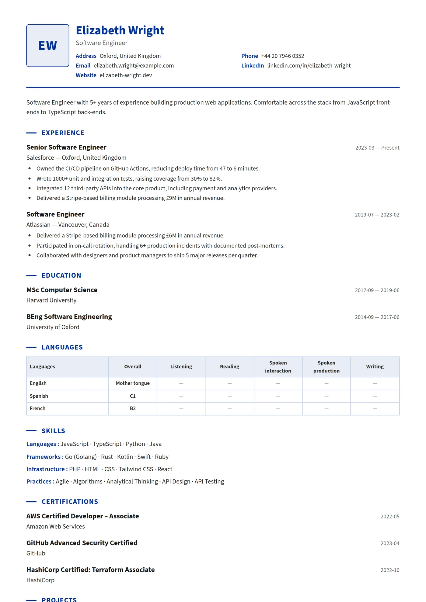 Europass Compact — CV templates