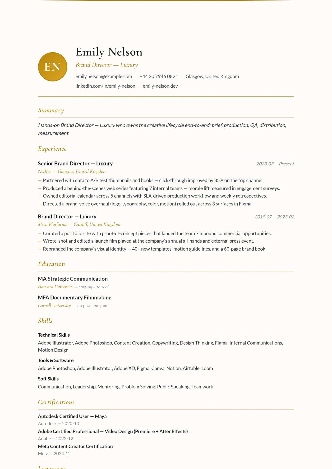 France Elegant — CV templates