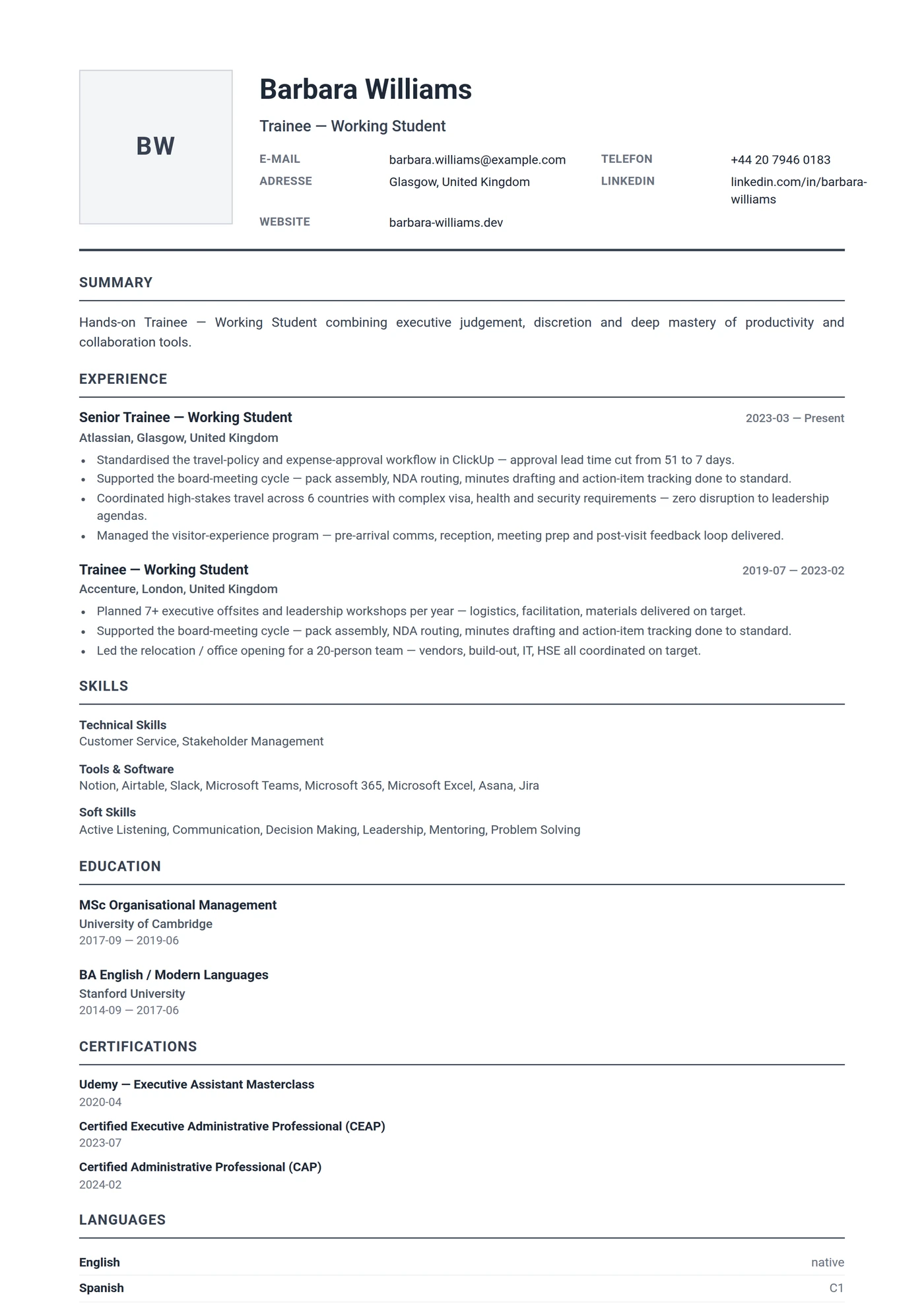 Germany Compact — CV templates