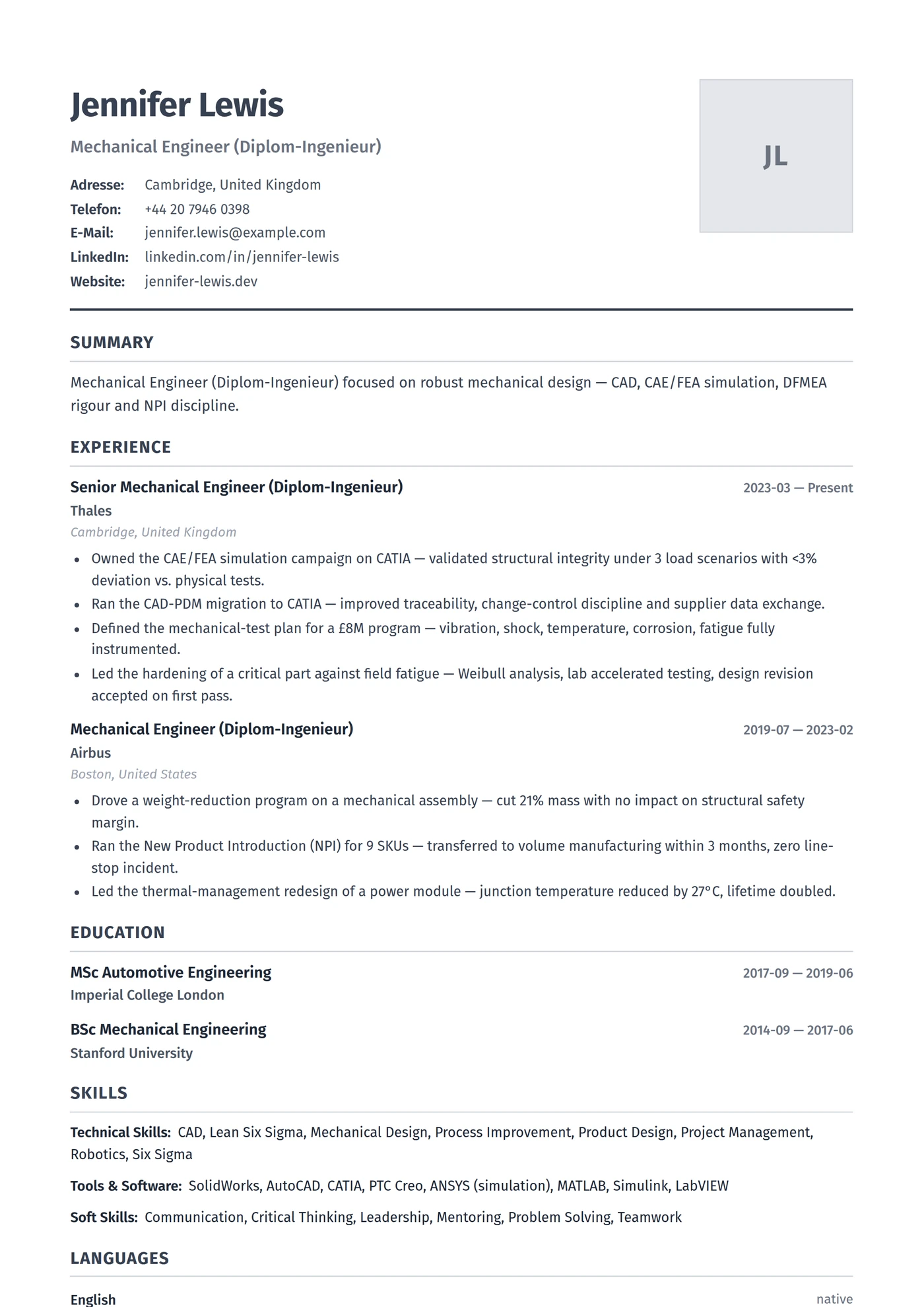Germany — CV templates
