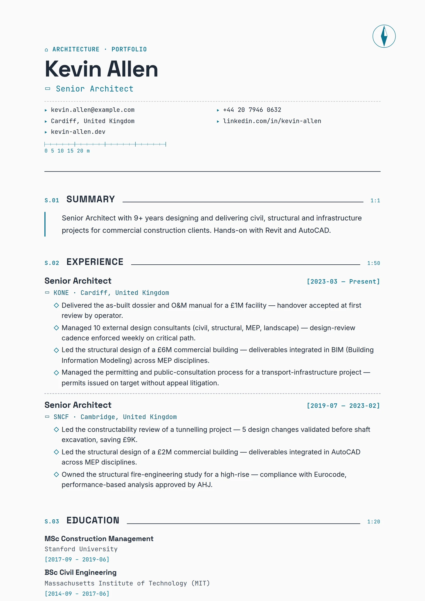 Industry — Architecture — CV templates