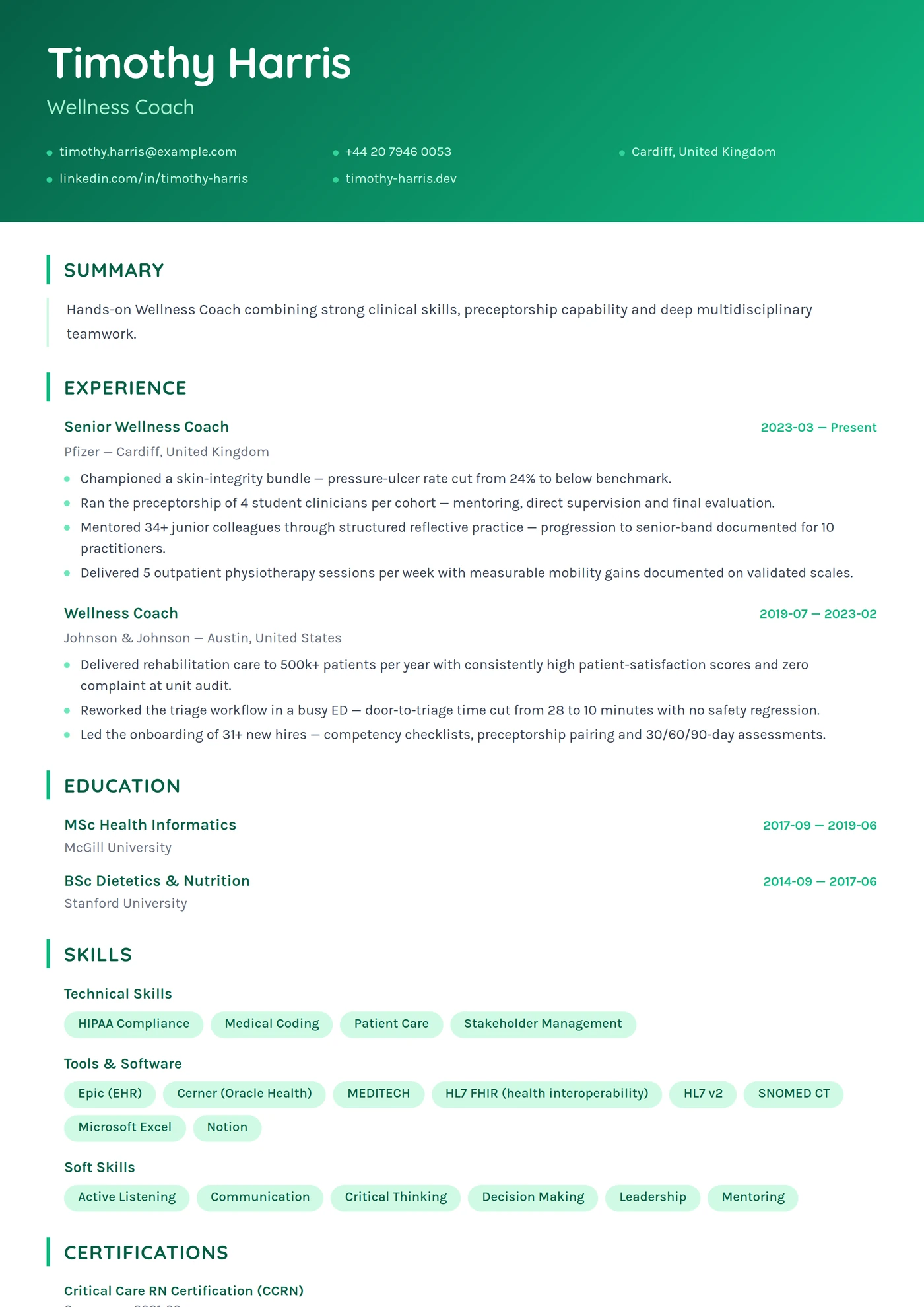 Fresh Mint — CV templates
