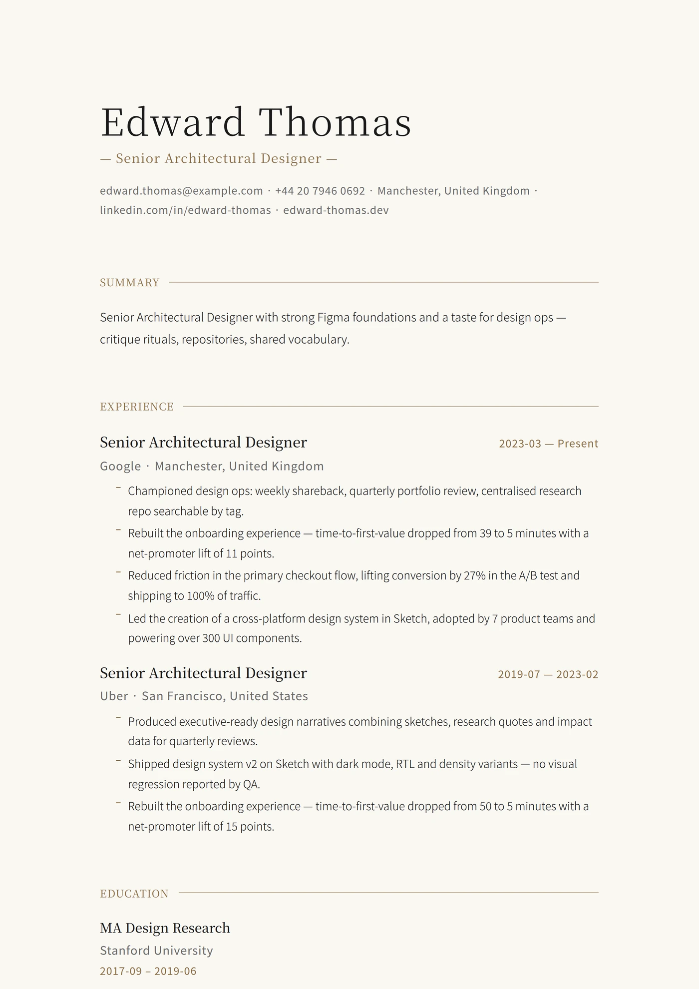 Minimal Japandi — CV templates