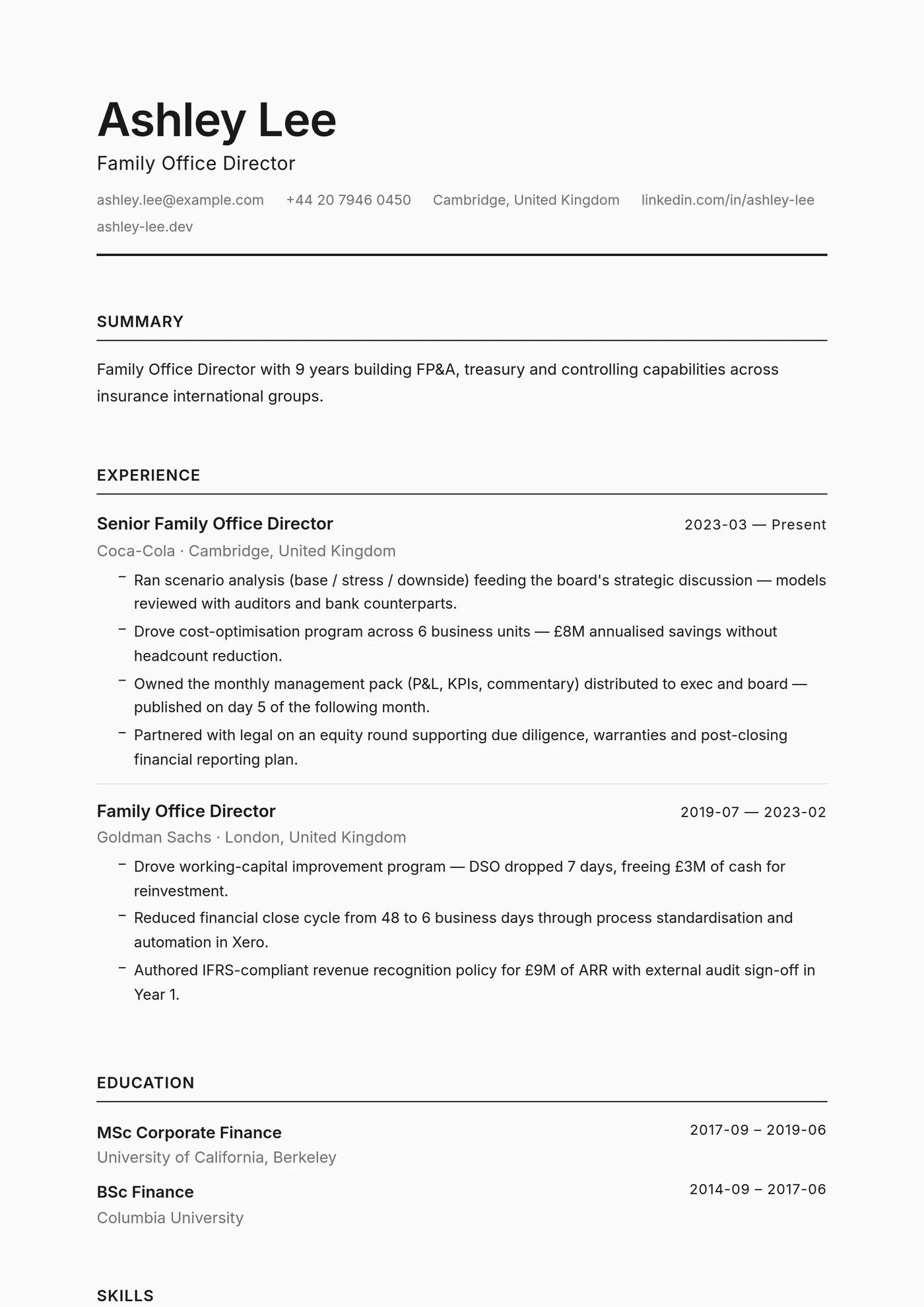 Minimal Monochrome — CV templates