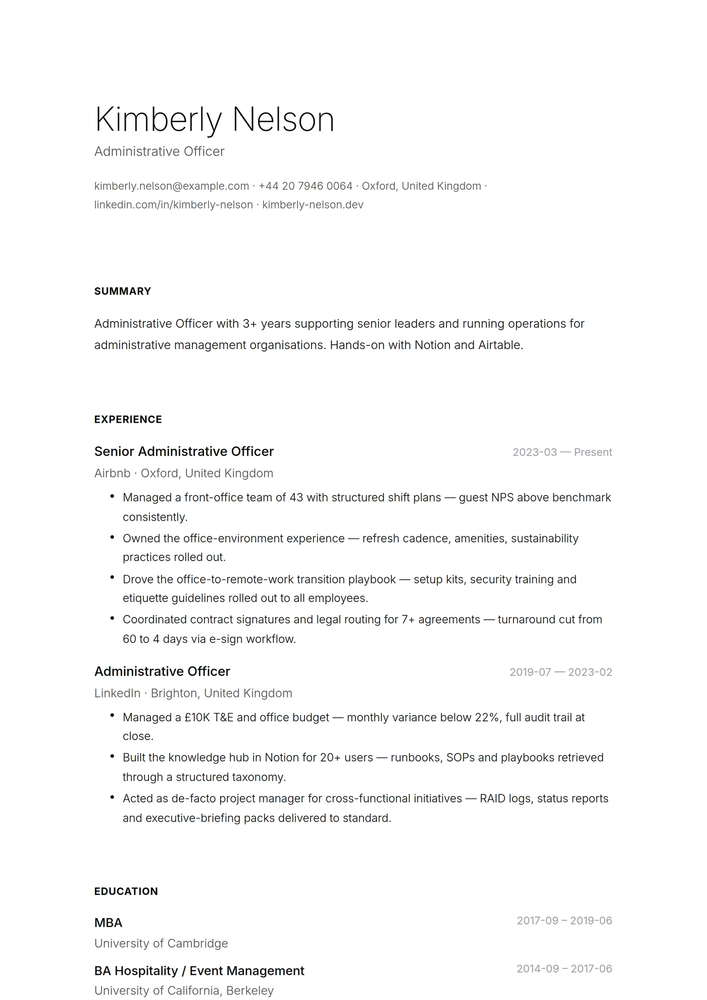 Minimal Paper White — CV templates