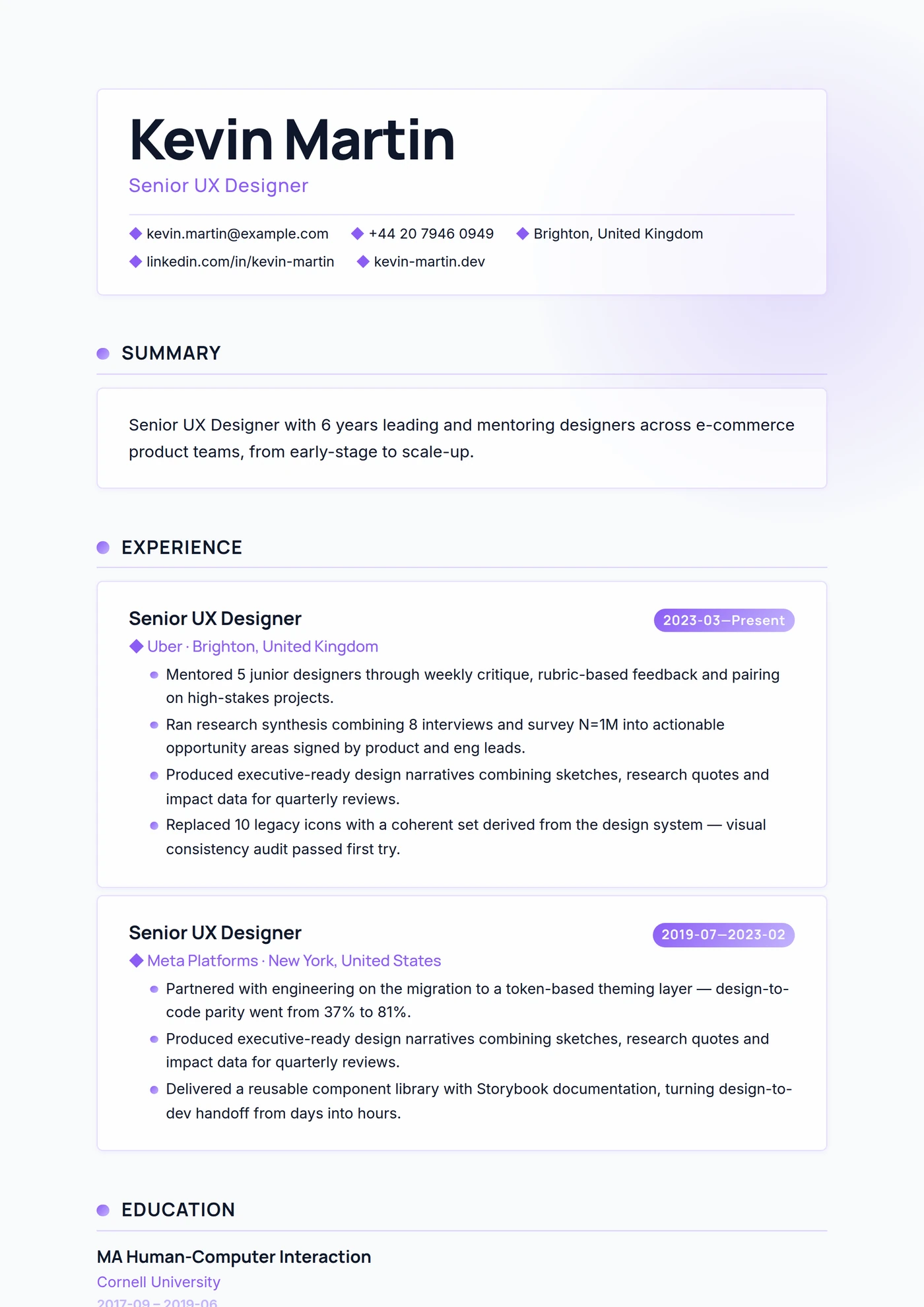 Modern Glass Morphism — CV templates