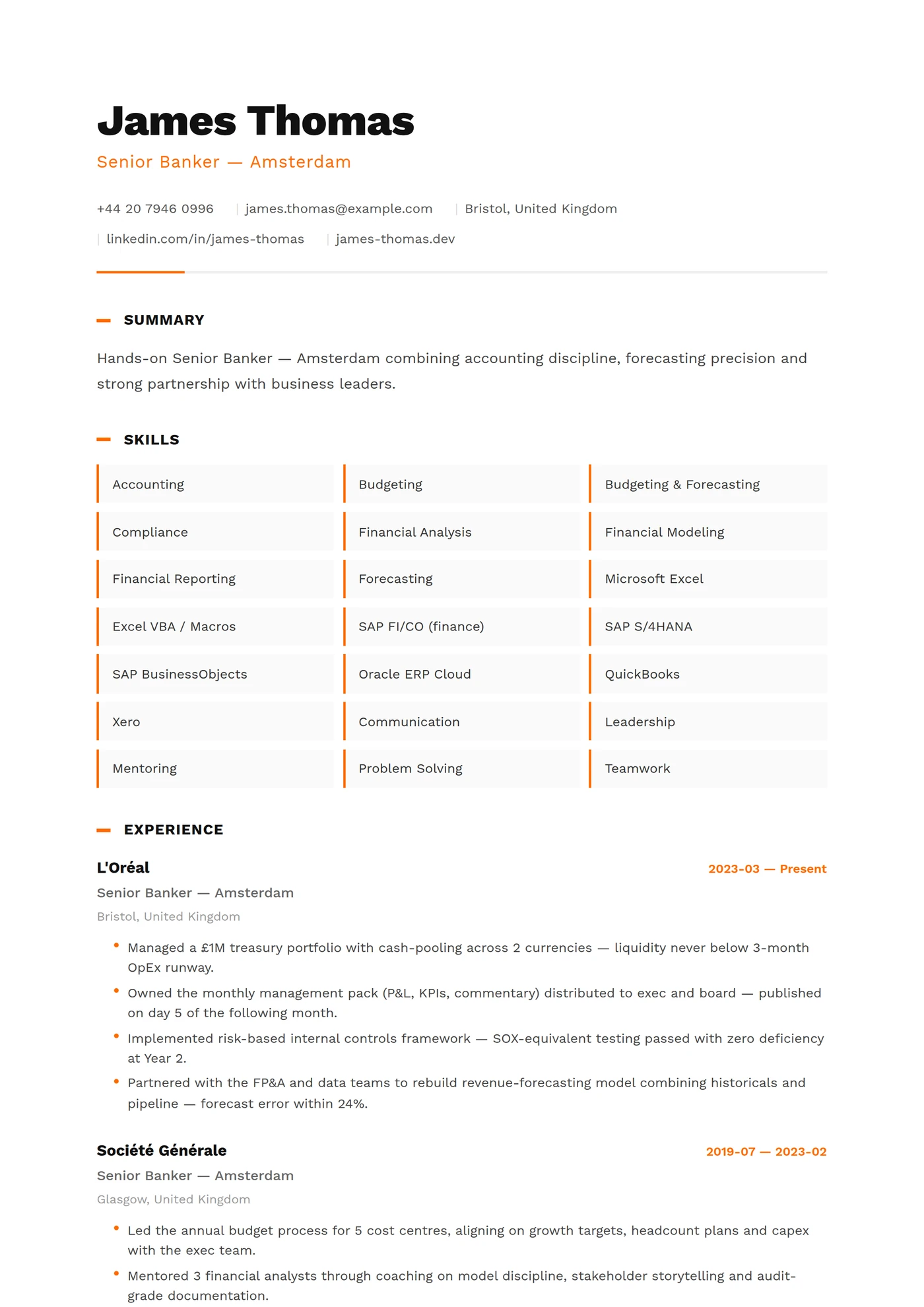 Netherlands — CV templates