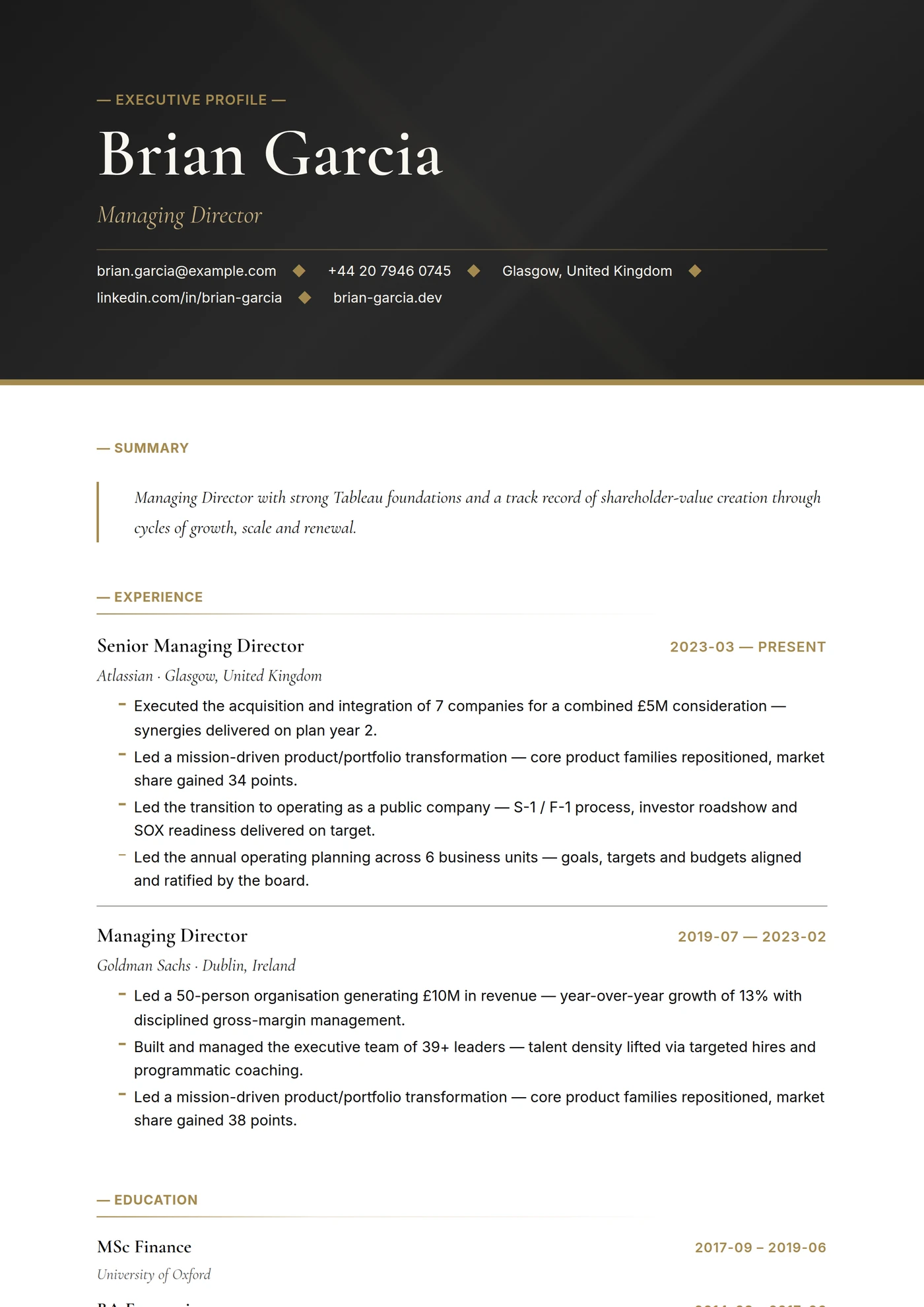 Board Room — CV templates