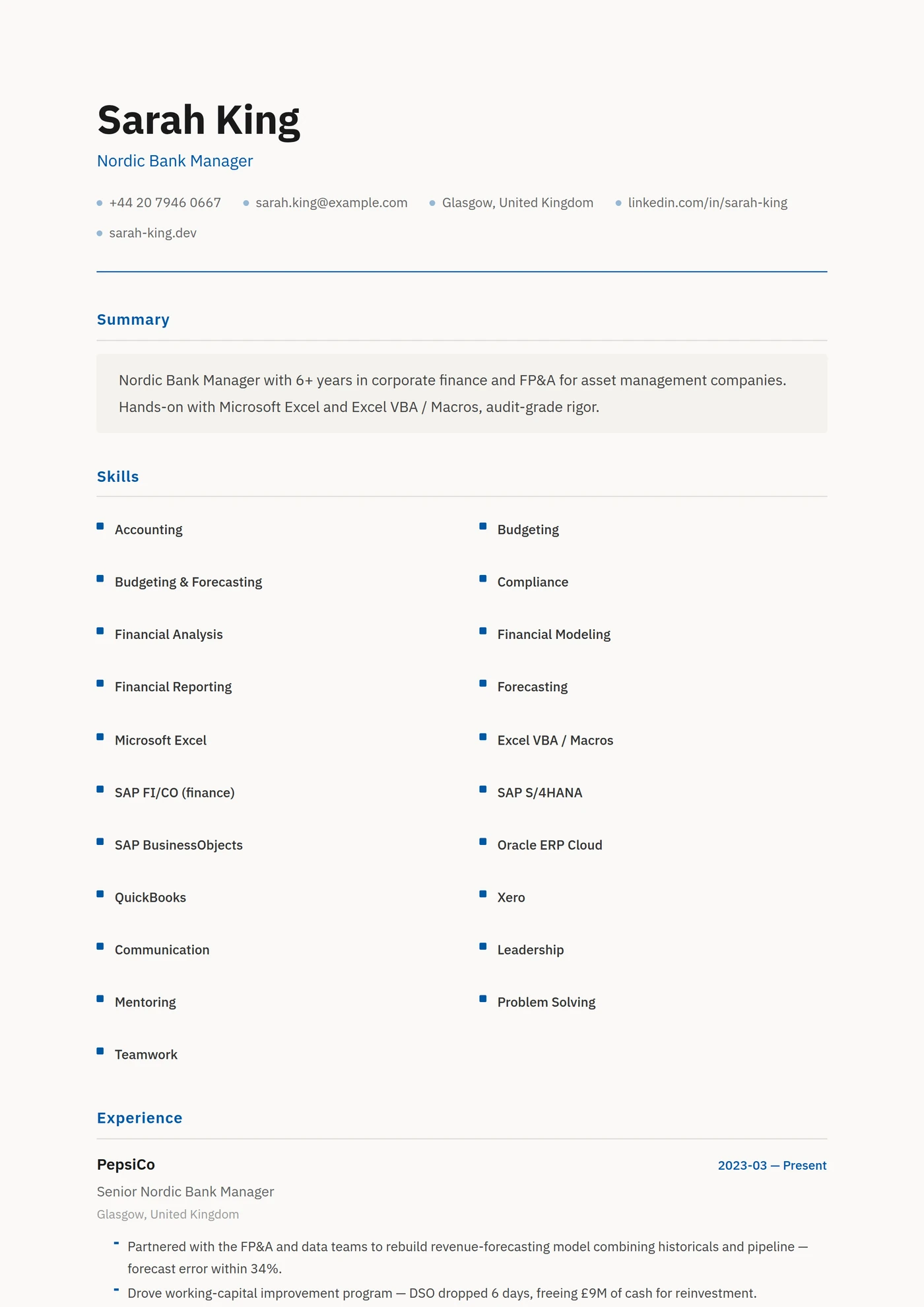 Scandinavia — CV templates