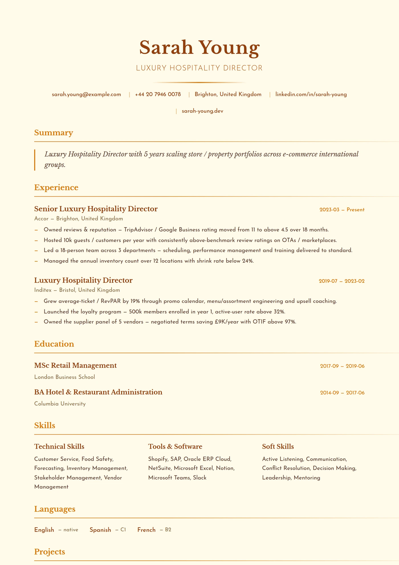 Bourbon Vanilla — CV templates