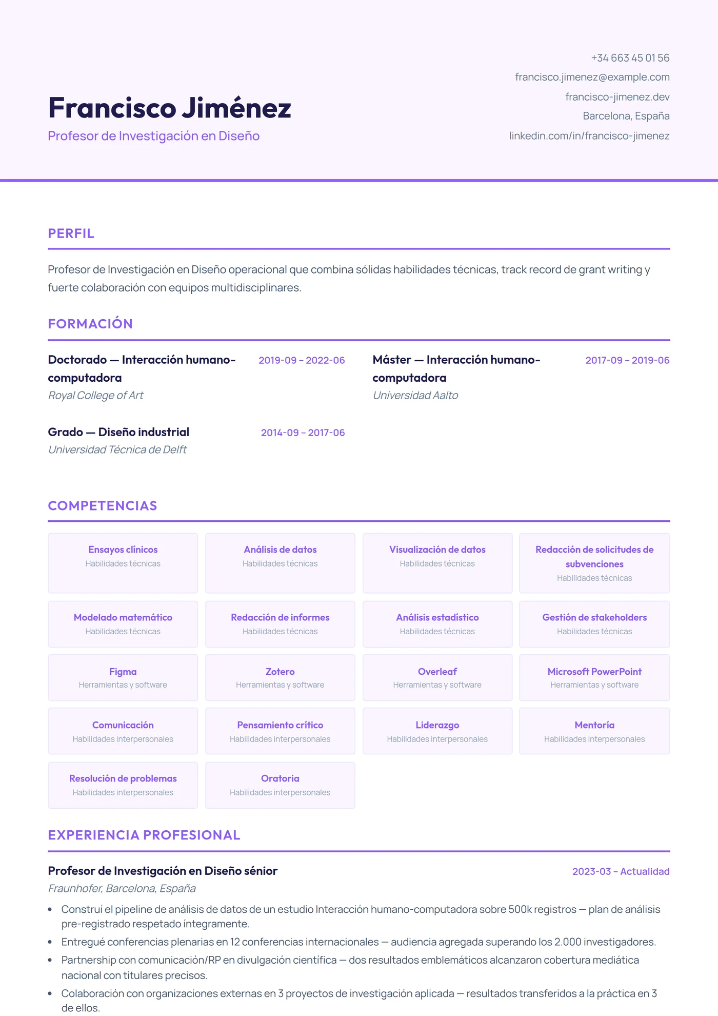 Diseño Gráfico y UX/UI — Plantillas de CV