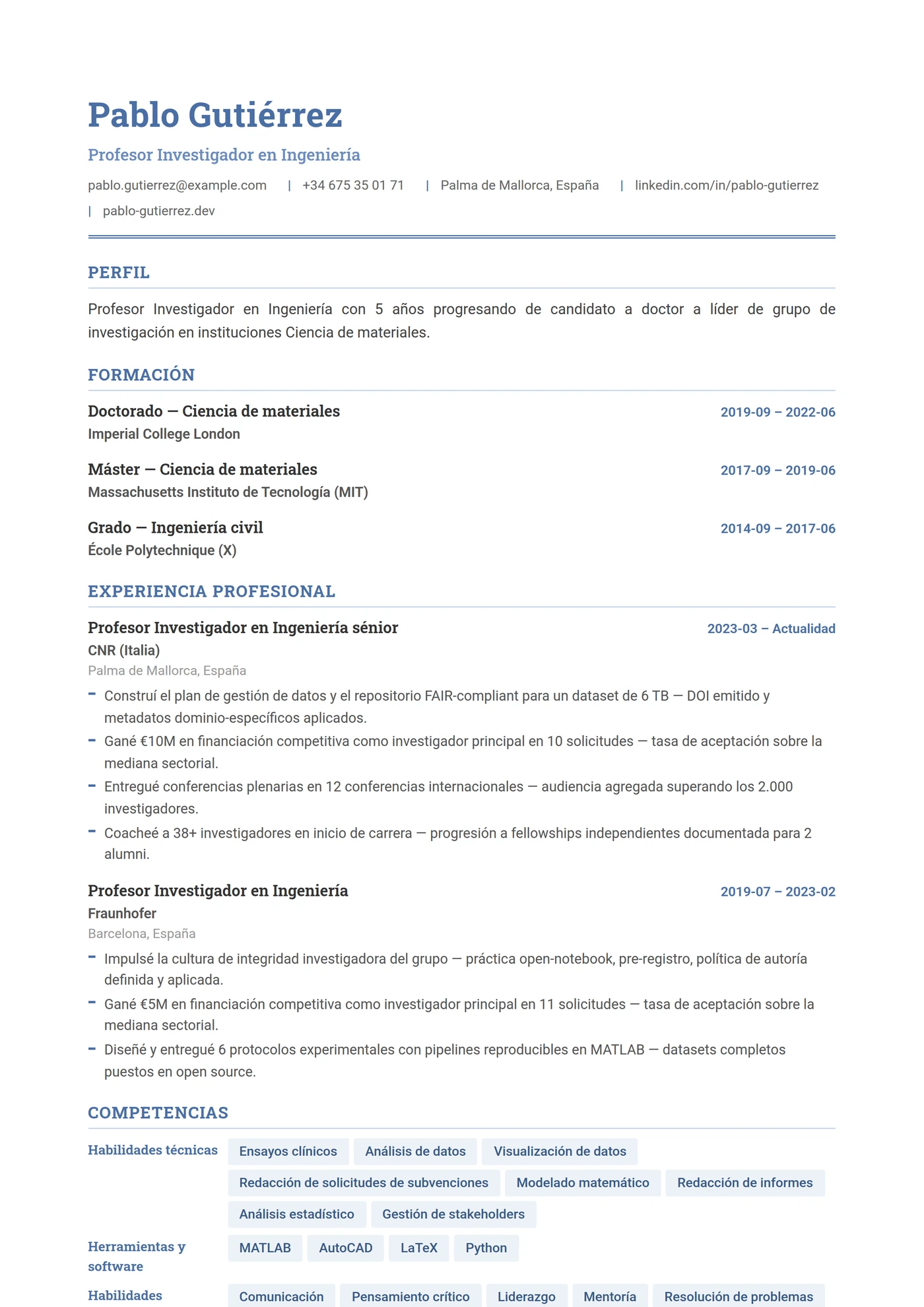 Ingeniería — Plantillas de CV