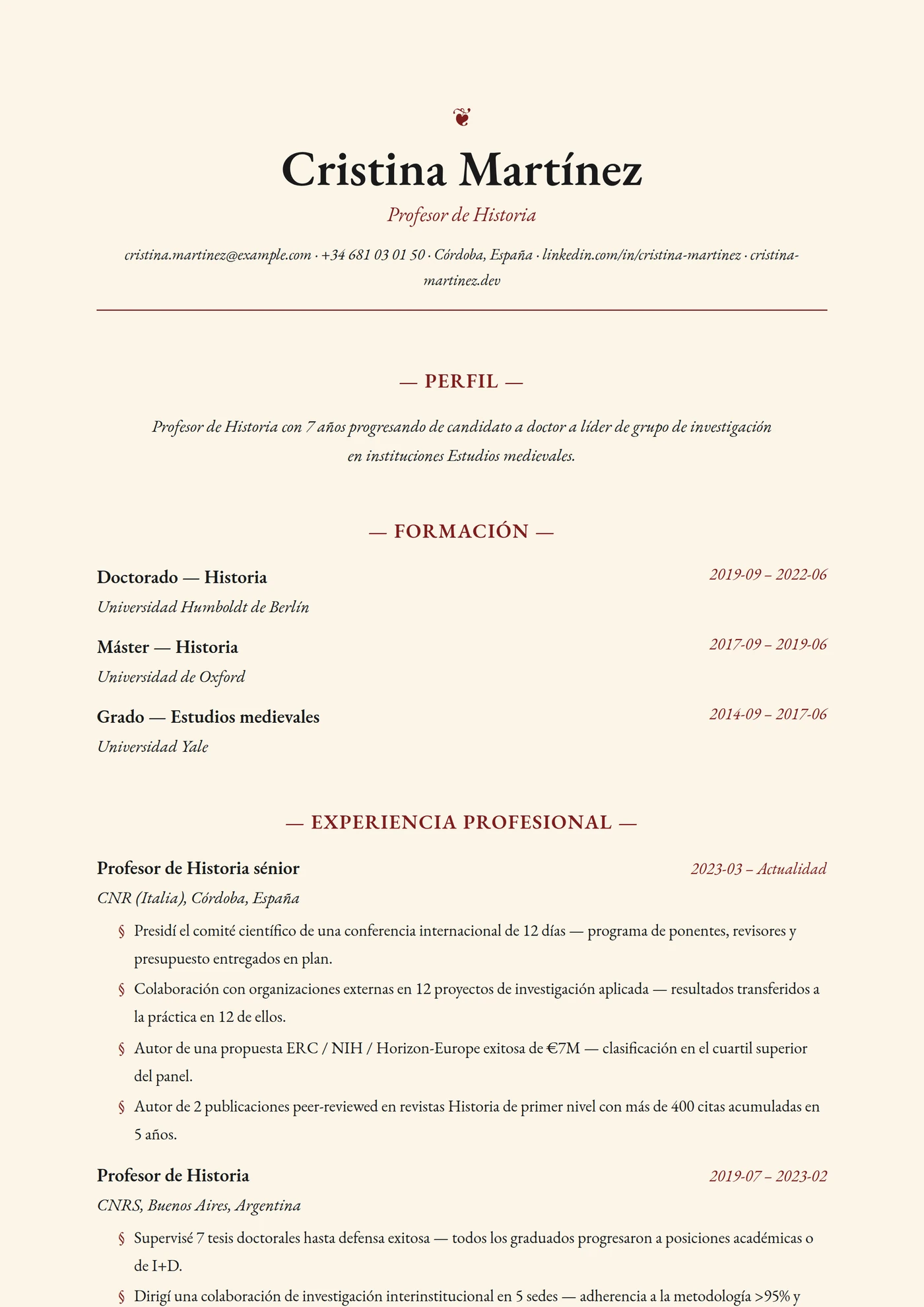 Historia — Plantillas de CV