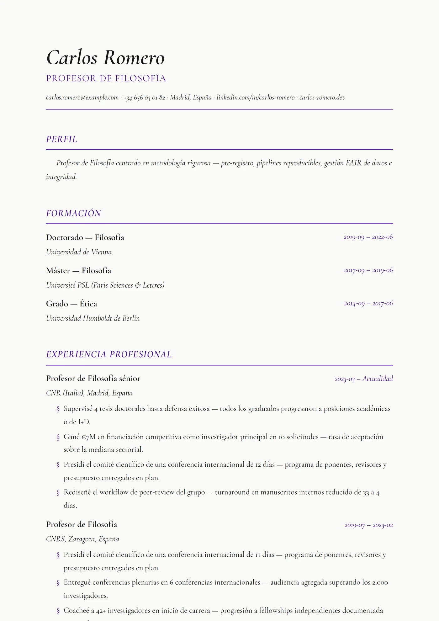 Filosofía — Plantillas de CV