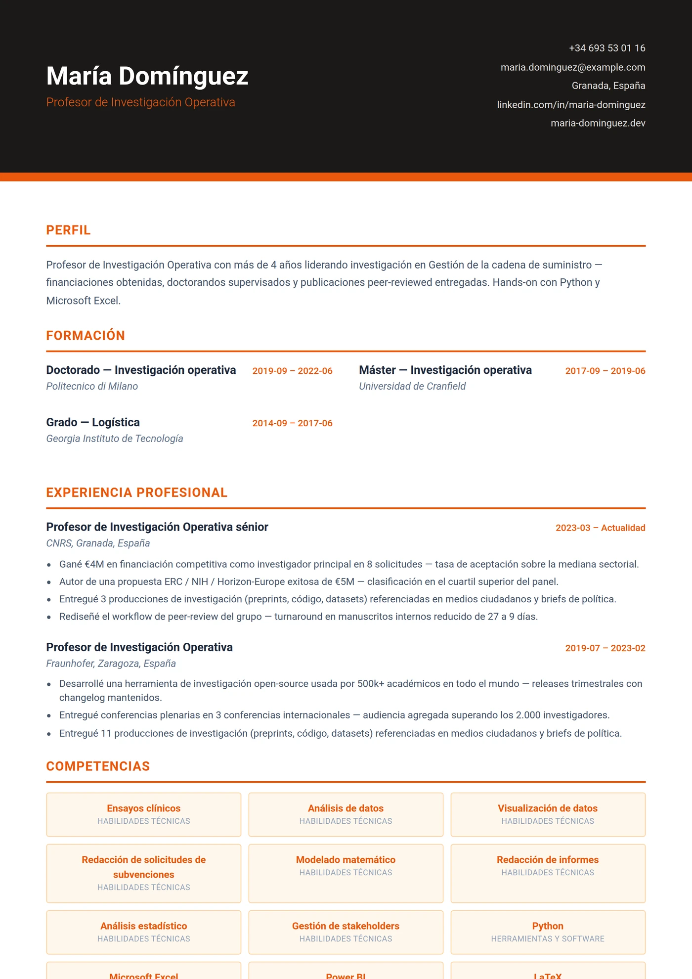 Supply Chain y Logística — Plantillas de CV