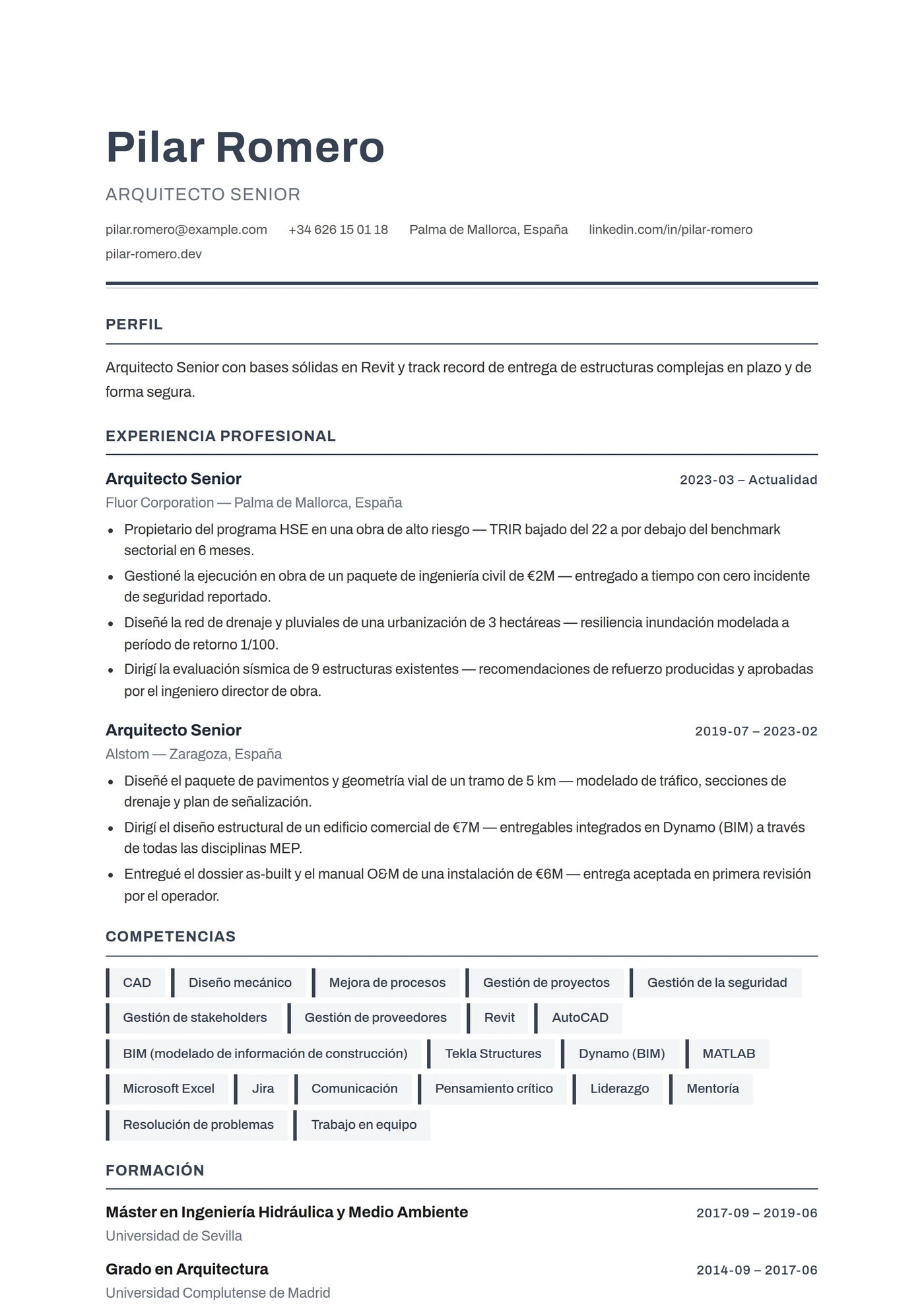ATS Arquitecto — Plantillas de CV