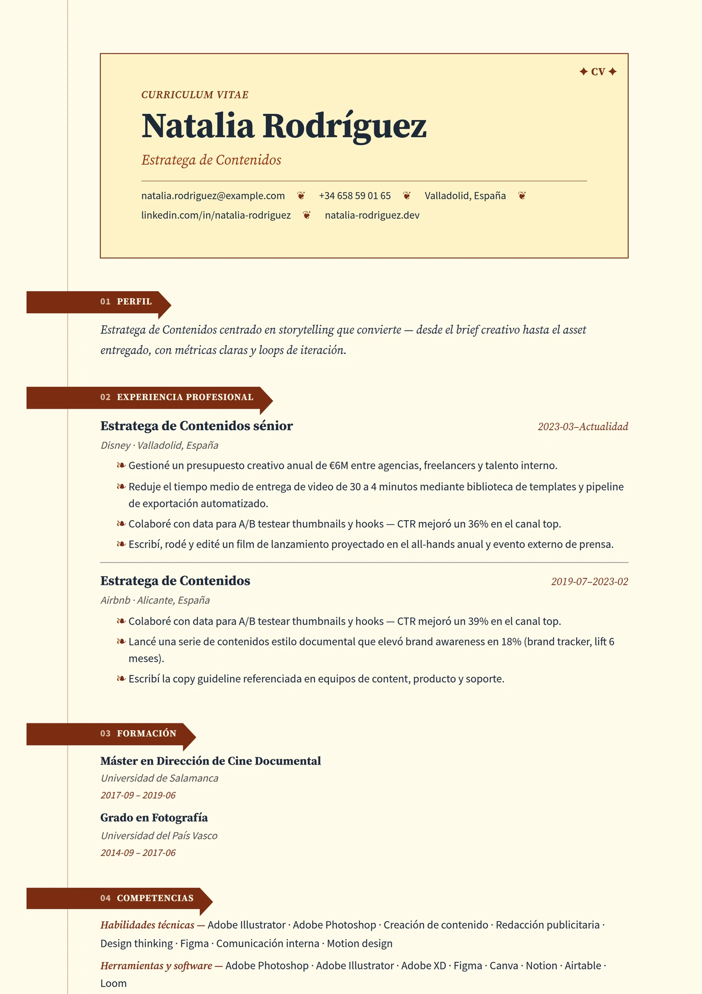 ATS Pestañas — Plantillas de CV