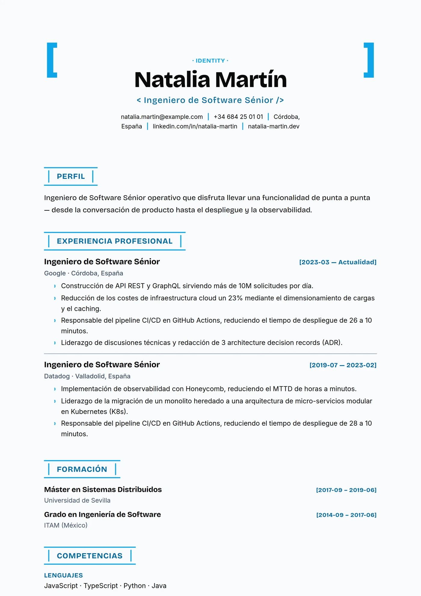 ATS Corchetes — Plantillas de CV
