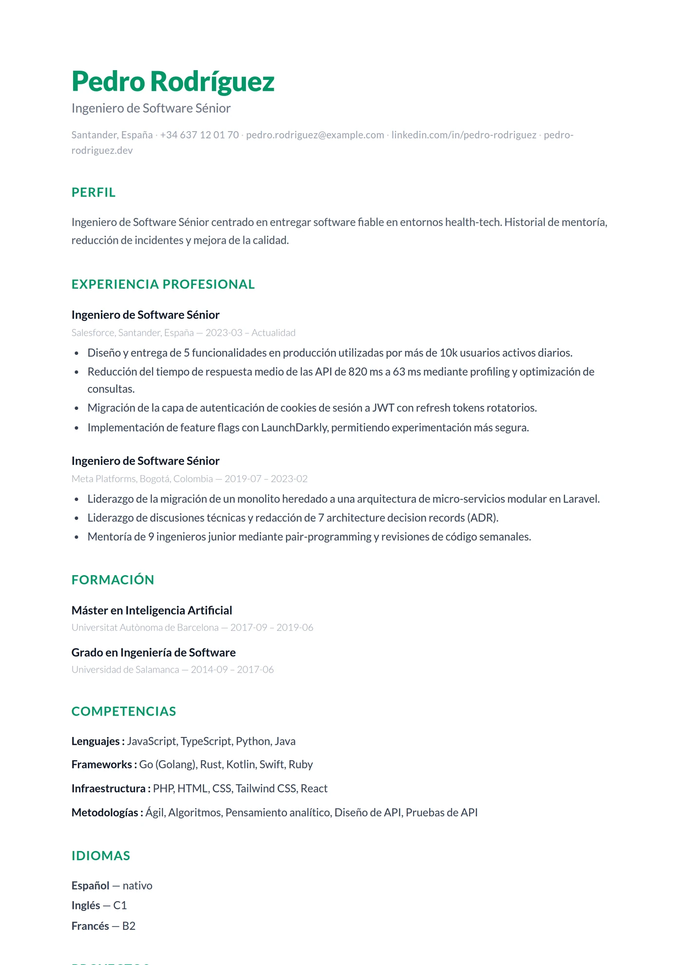 ATS Pulcro — Plantillas de CV
