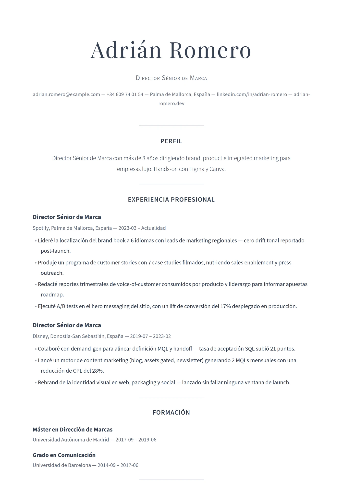 ATS Editorial — Plantillas de CV