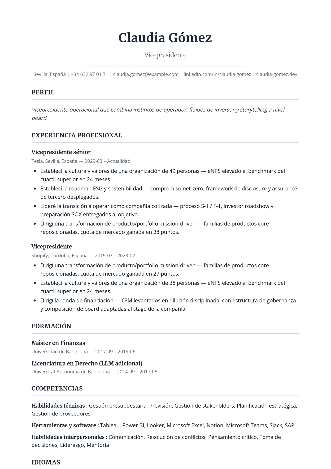 ATS Ejecutivo — Plantillas de CV