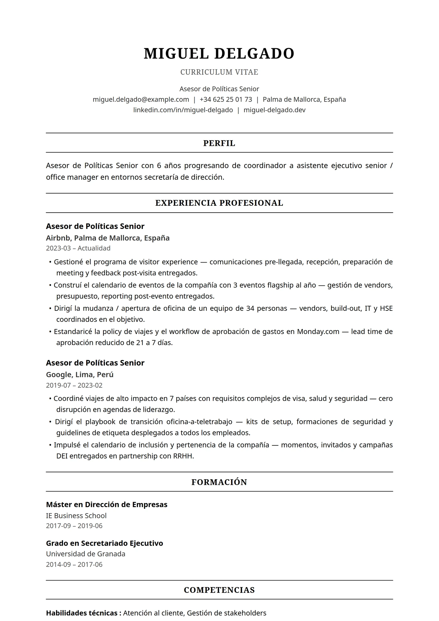 ATS Federal — Plantillas de CV