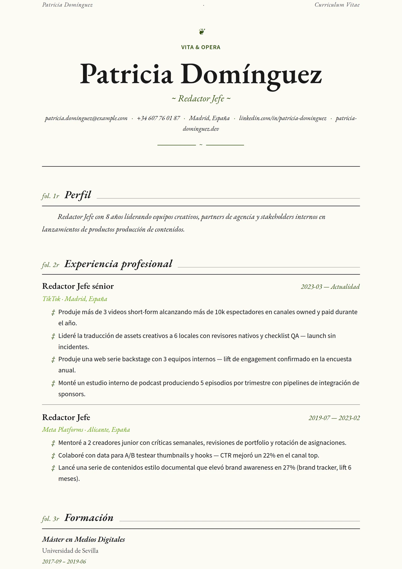 ATS Folio — Plantillas de CV