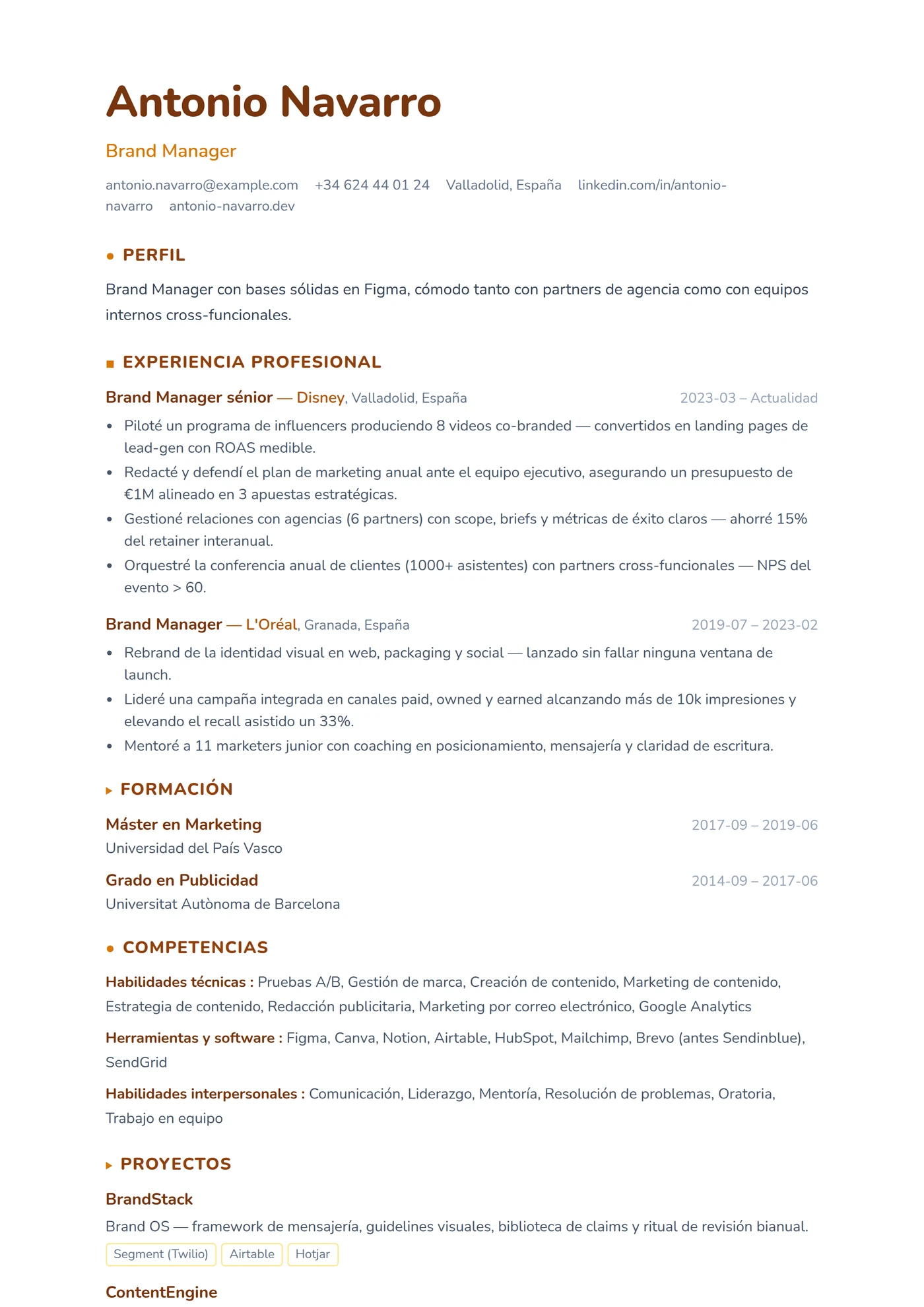 ATS Etiquetas con Símbolos — Plantillas de CV