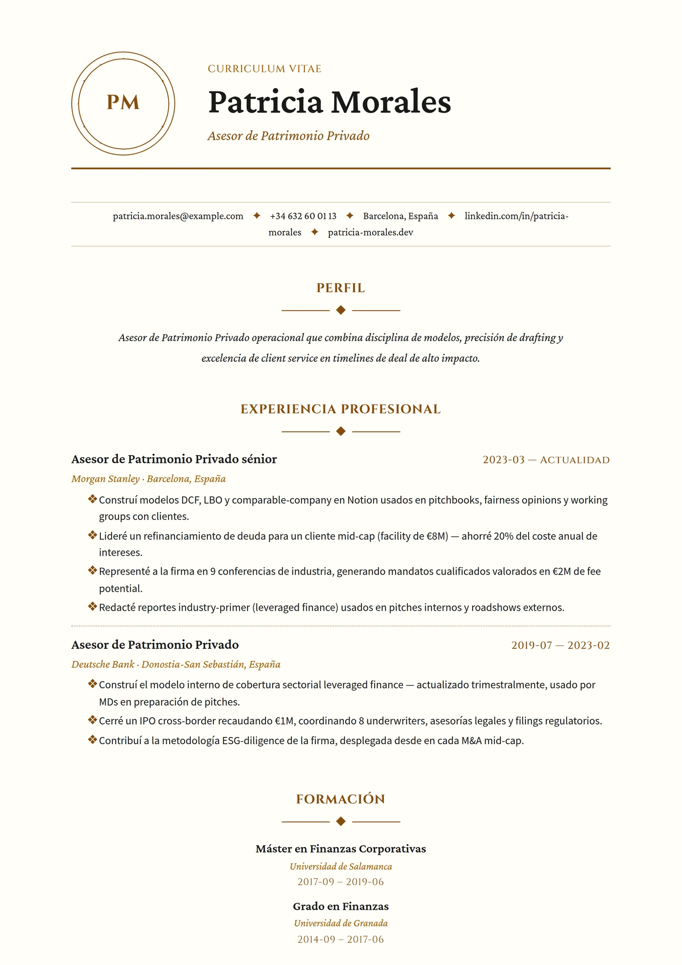 ATS Monograma — Plantillas de CV