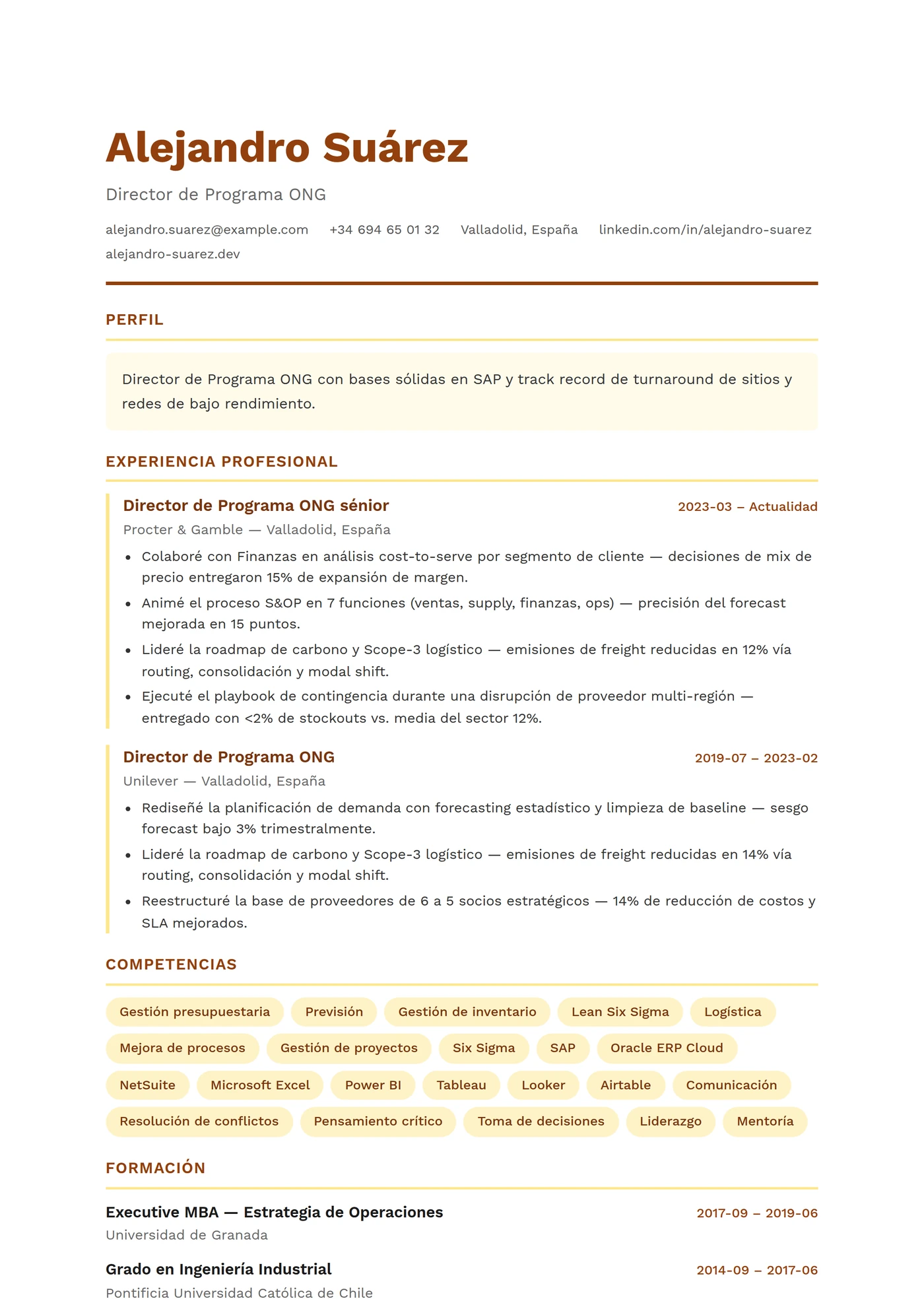 ATS Sin Ánimo de Lucro — Plantillas de CV