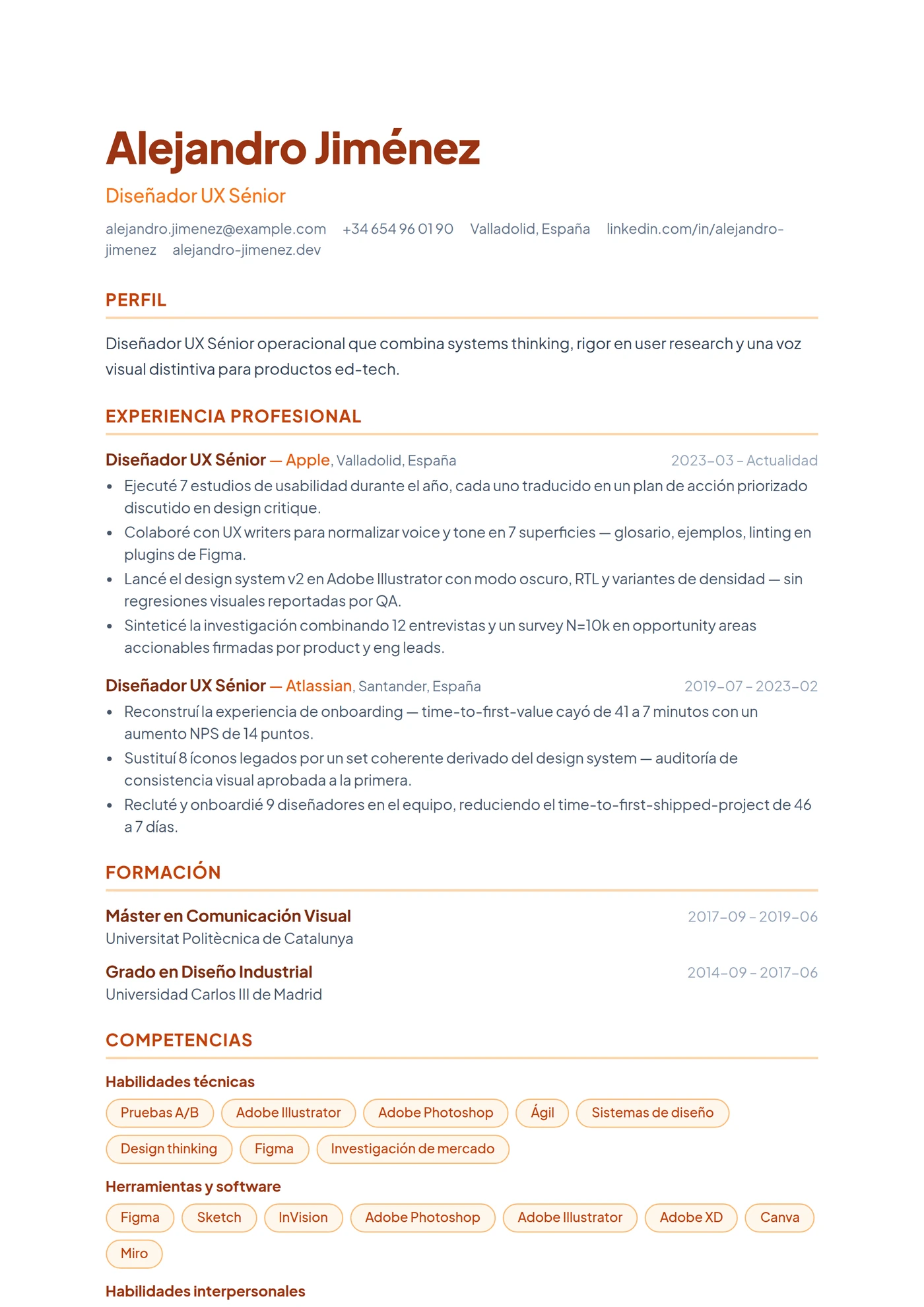 ATS Etiquetas Pill — Plantillas de CV