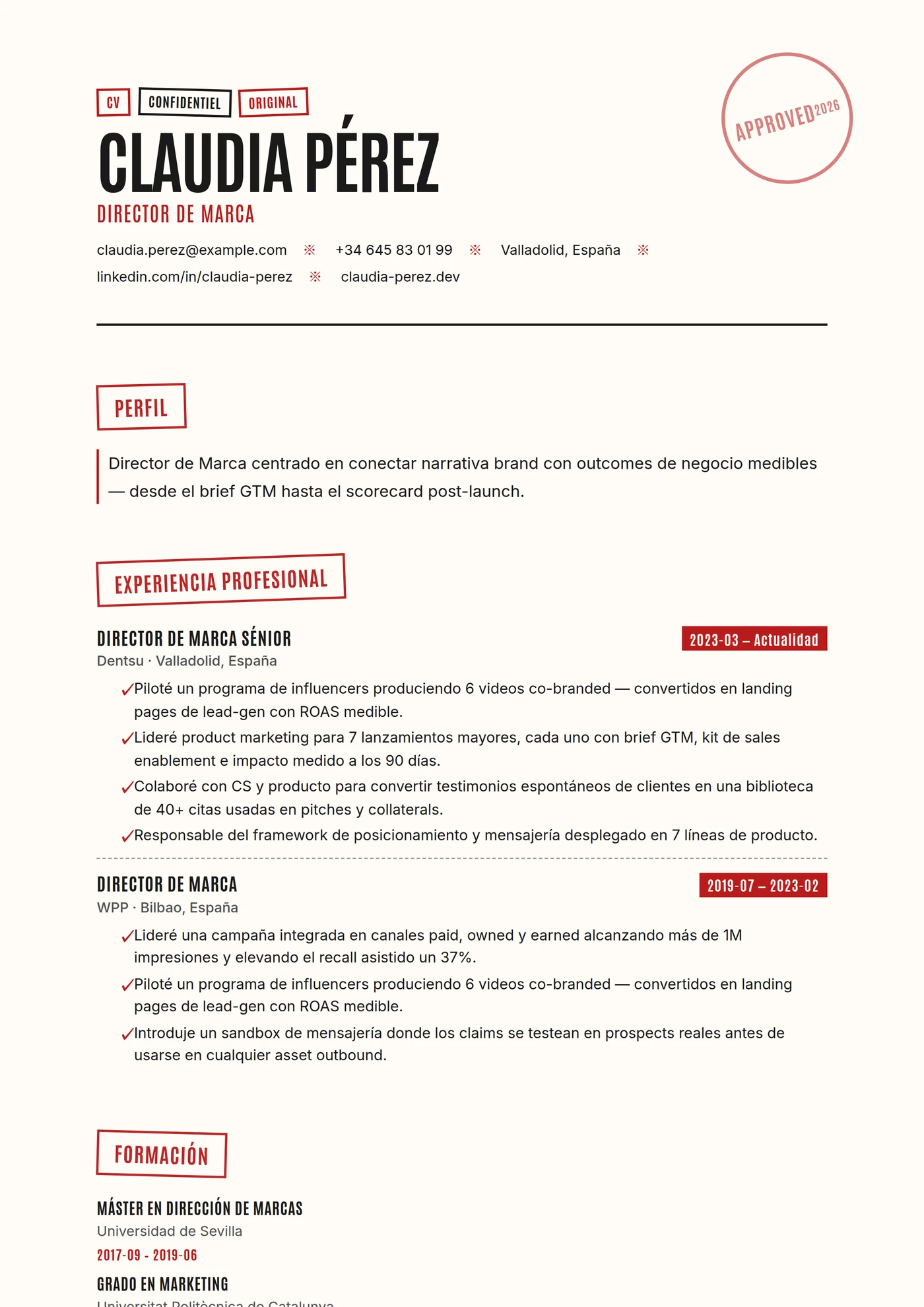 ATS Sello — Plantillas de CV