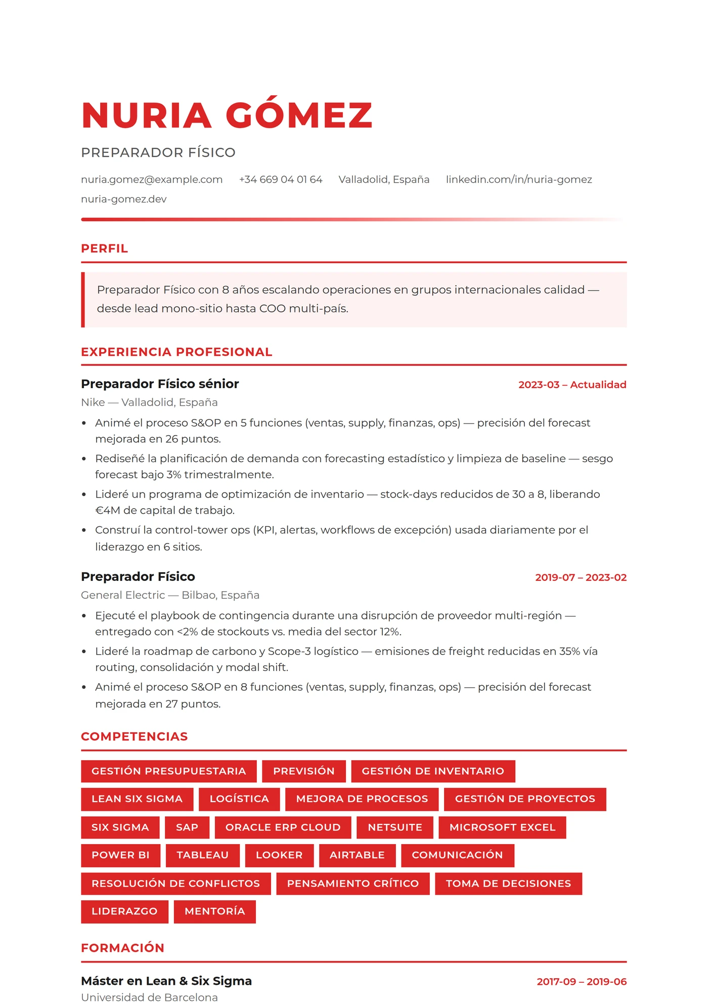 ATS Deporte — Plantillas de CV