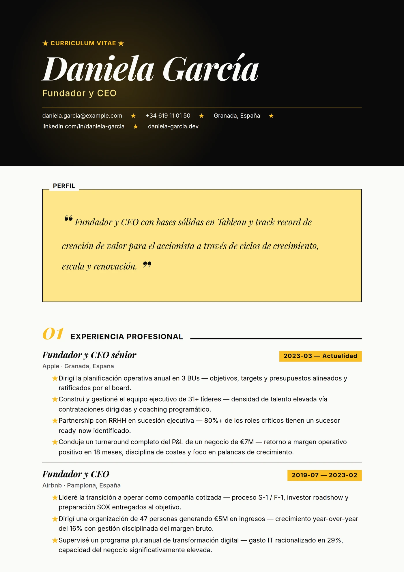 ATS Cita — Plantillas de CV