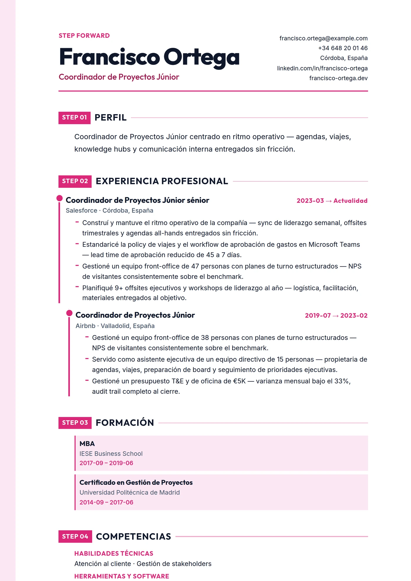 ATS Escalera — Plantillas de CV