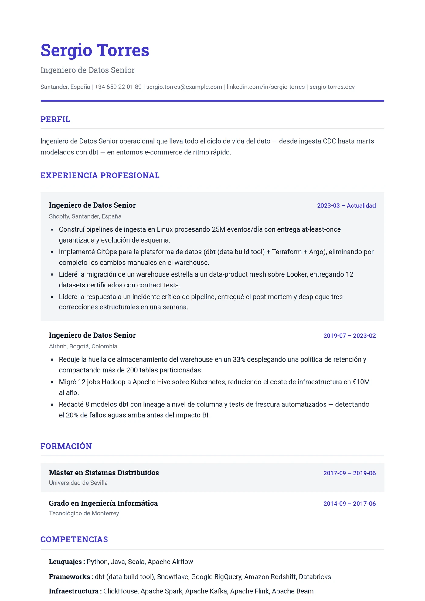 ATS Estructurado — Plantillas de CV
