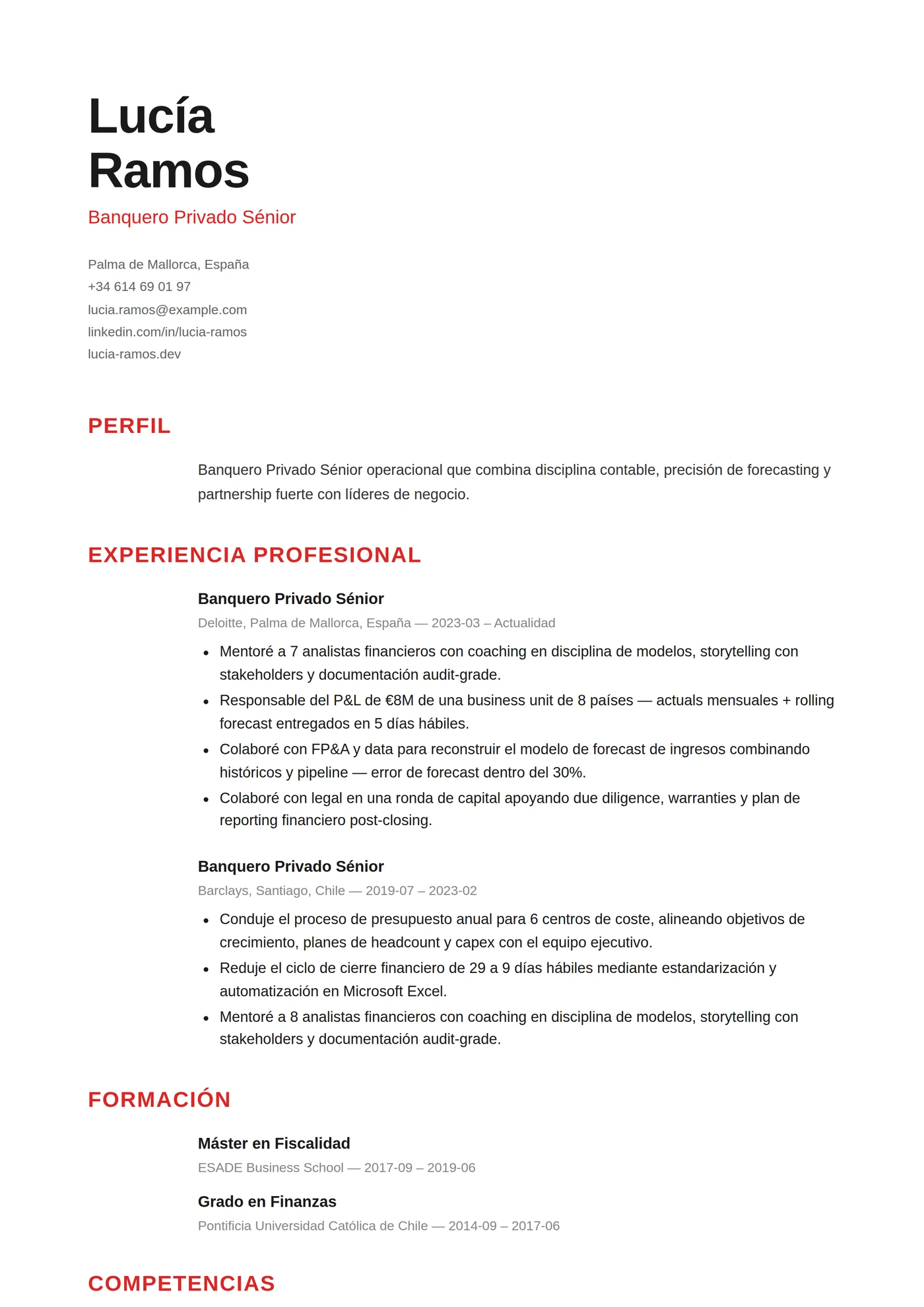 ATS Suizo — Plantillas de CV