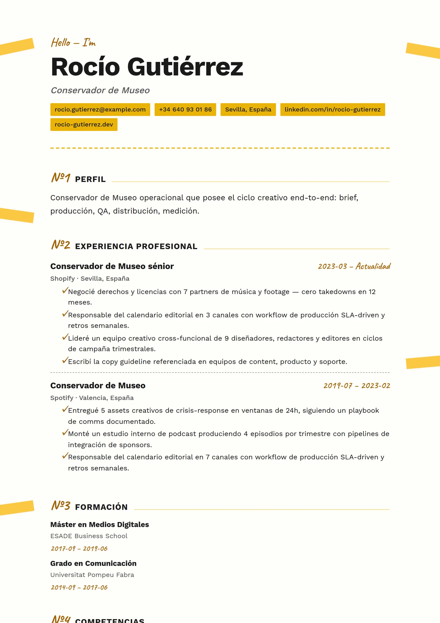 ATS Cinta Adhesiva — Plantillas de CV