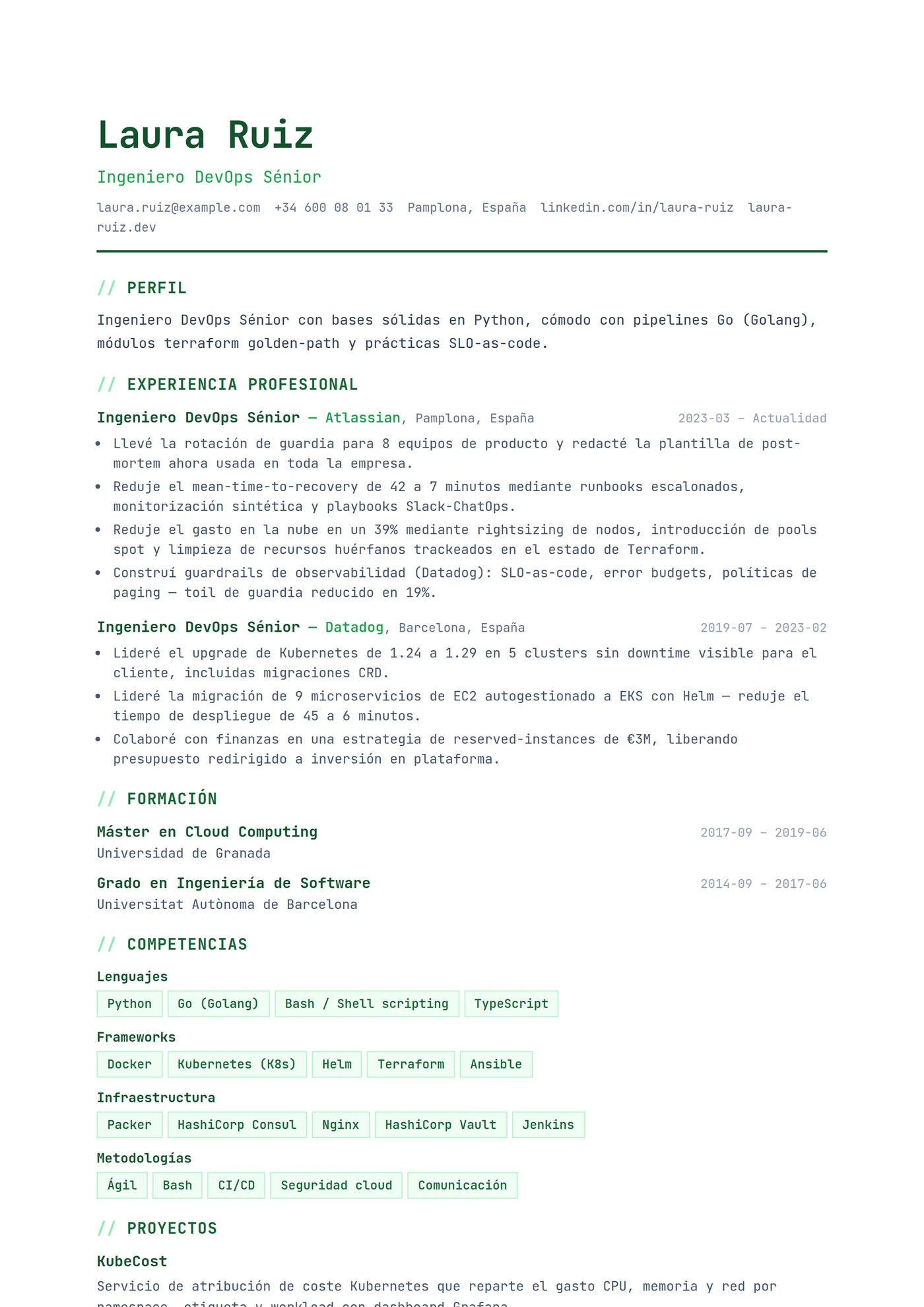 ATS Tech Stack — Plantillas de CV