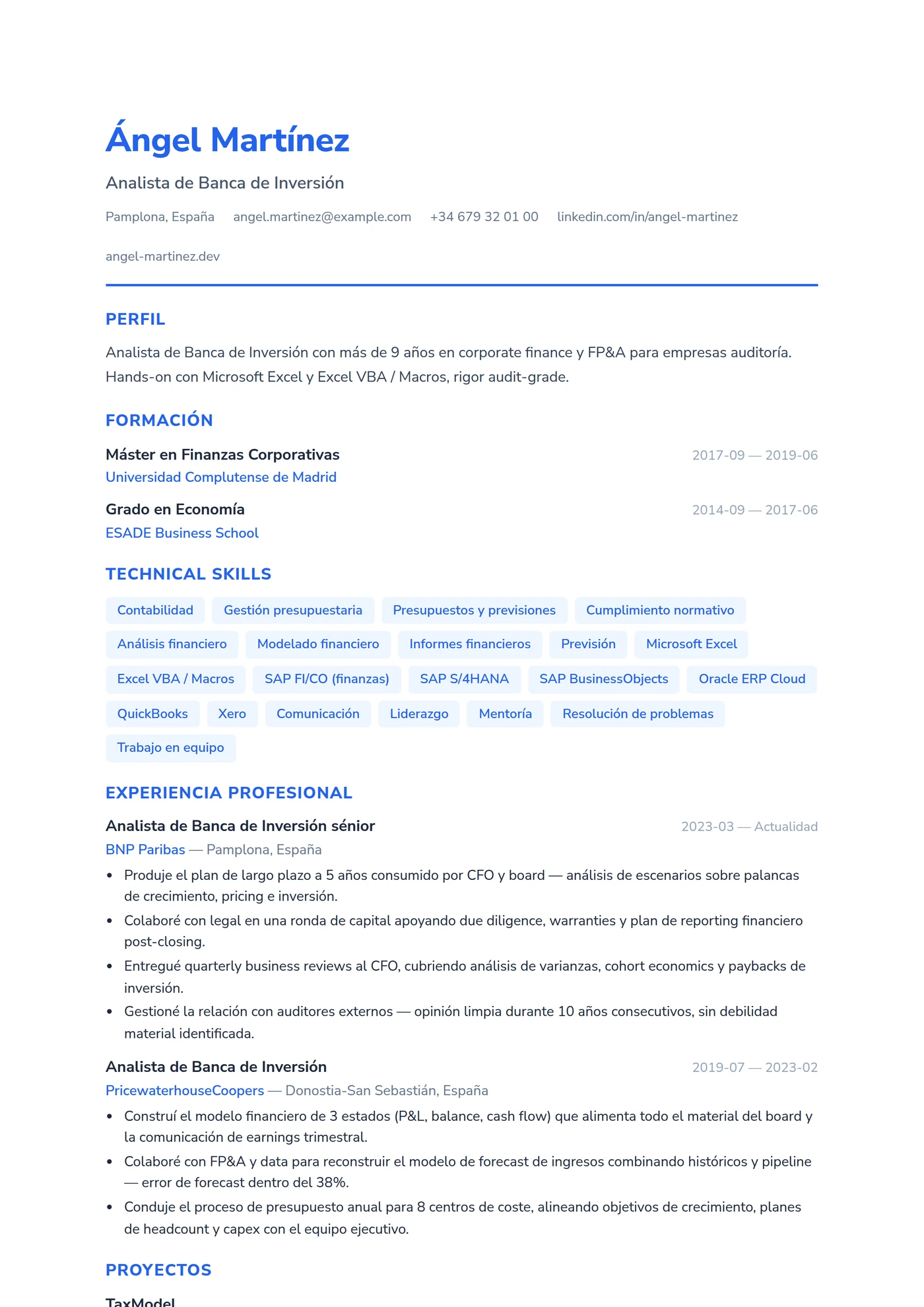 Canadá Inglés Recién Graduado — Plantillas de CV