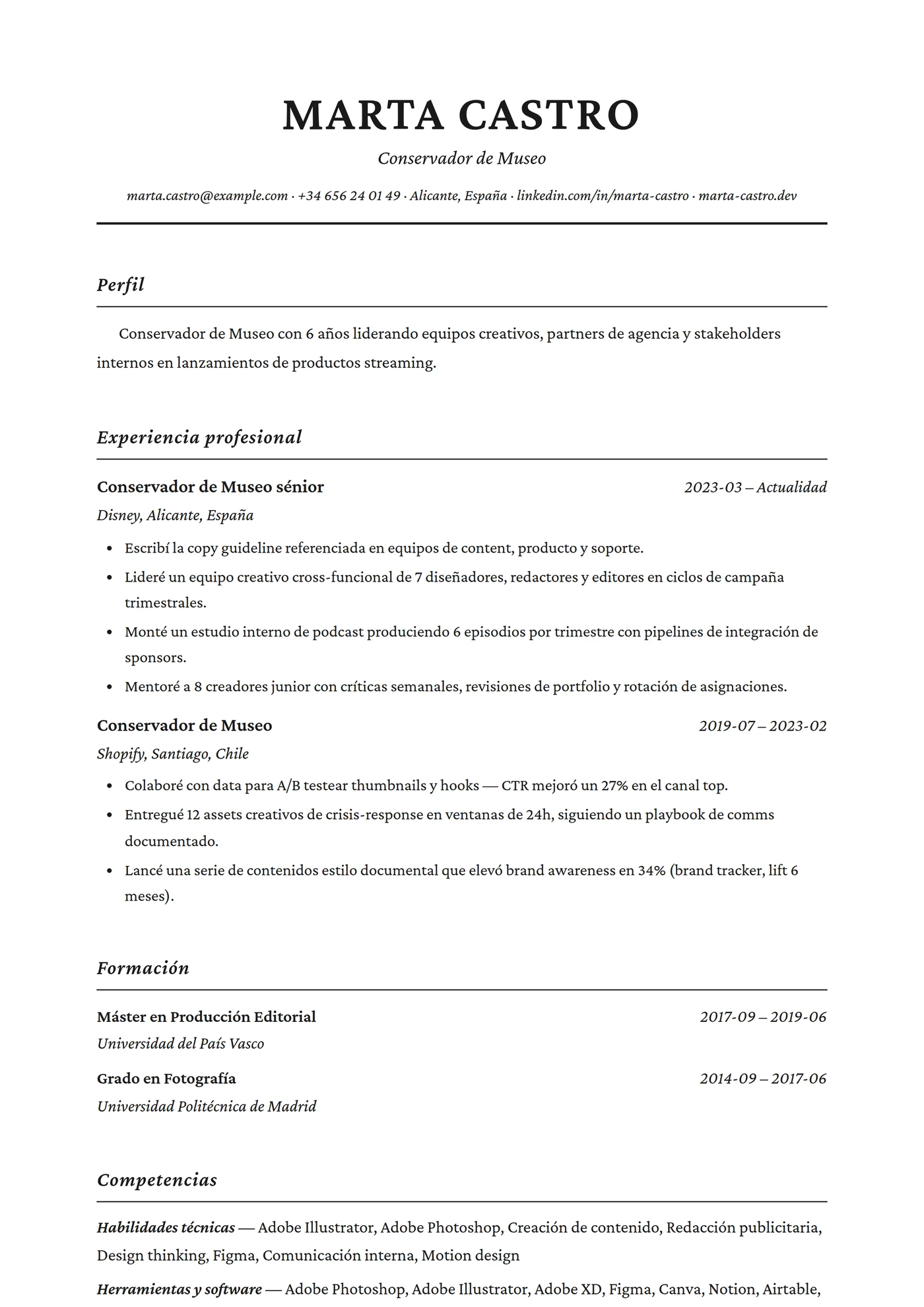 Clásico Membrete — Plantillas de CV
