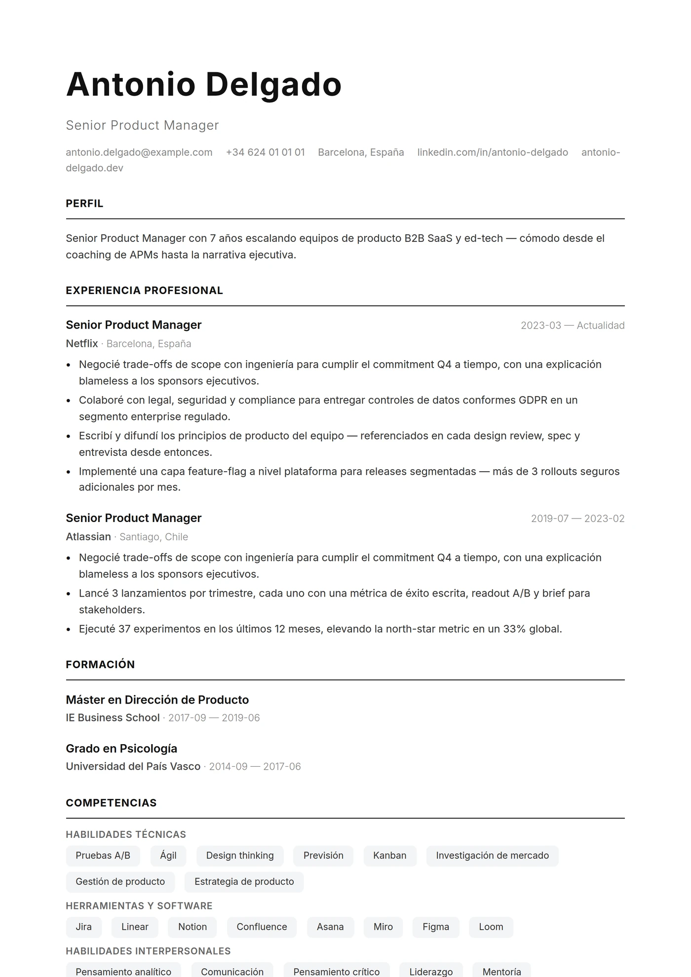 Clean Pro — Plantillas de CV