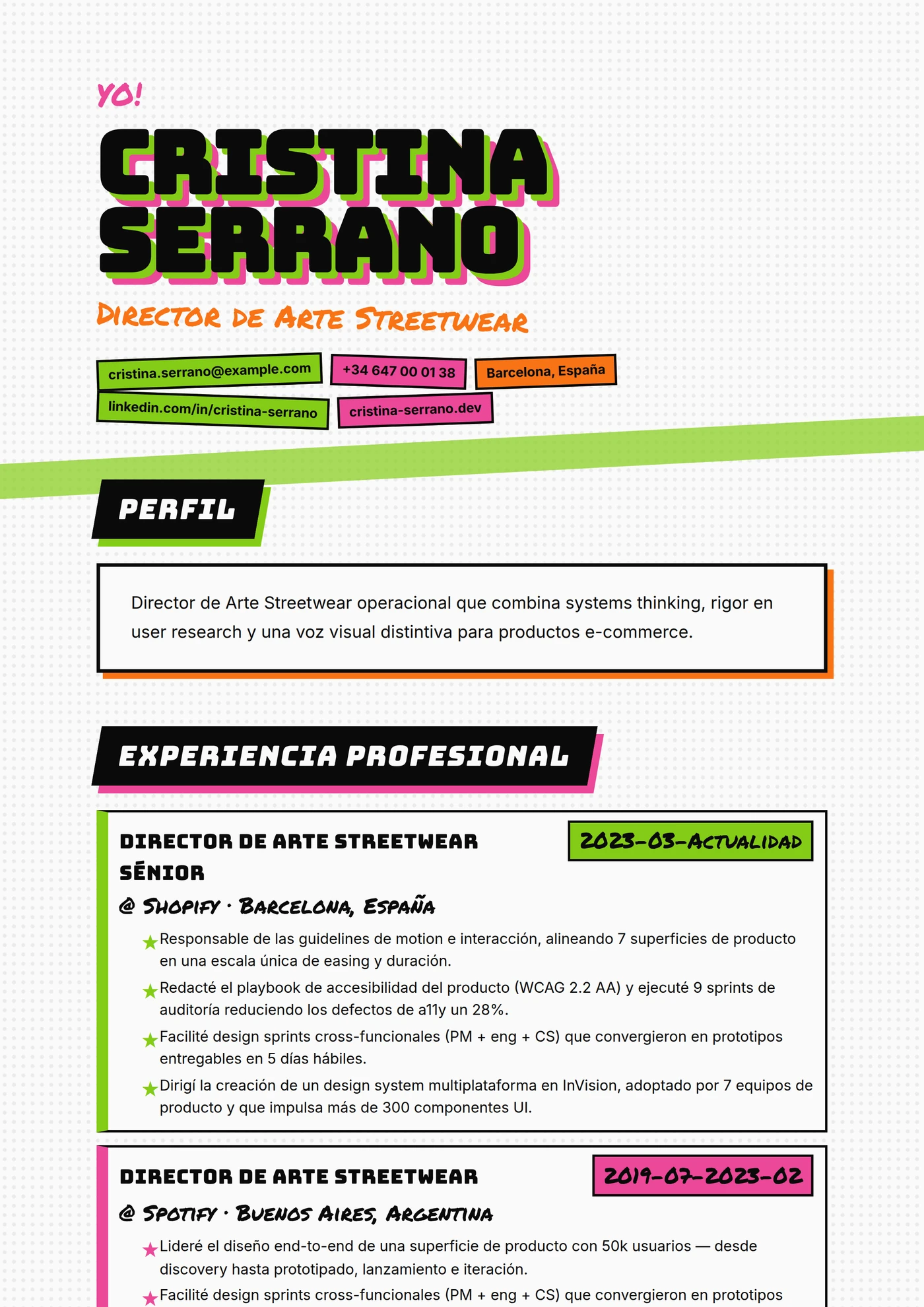 Fanzine Skater — Plantillas de CV